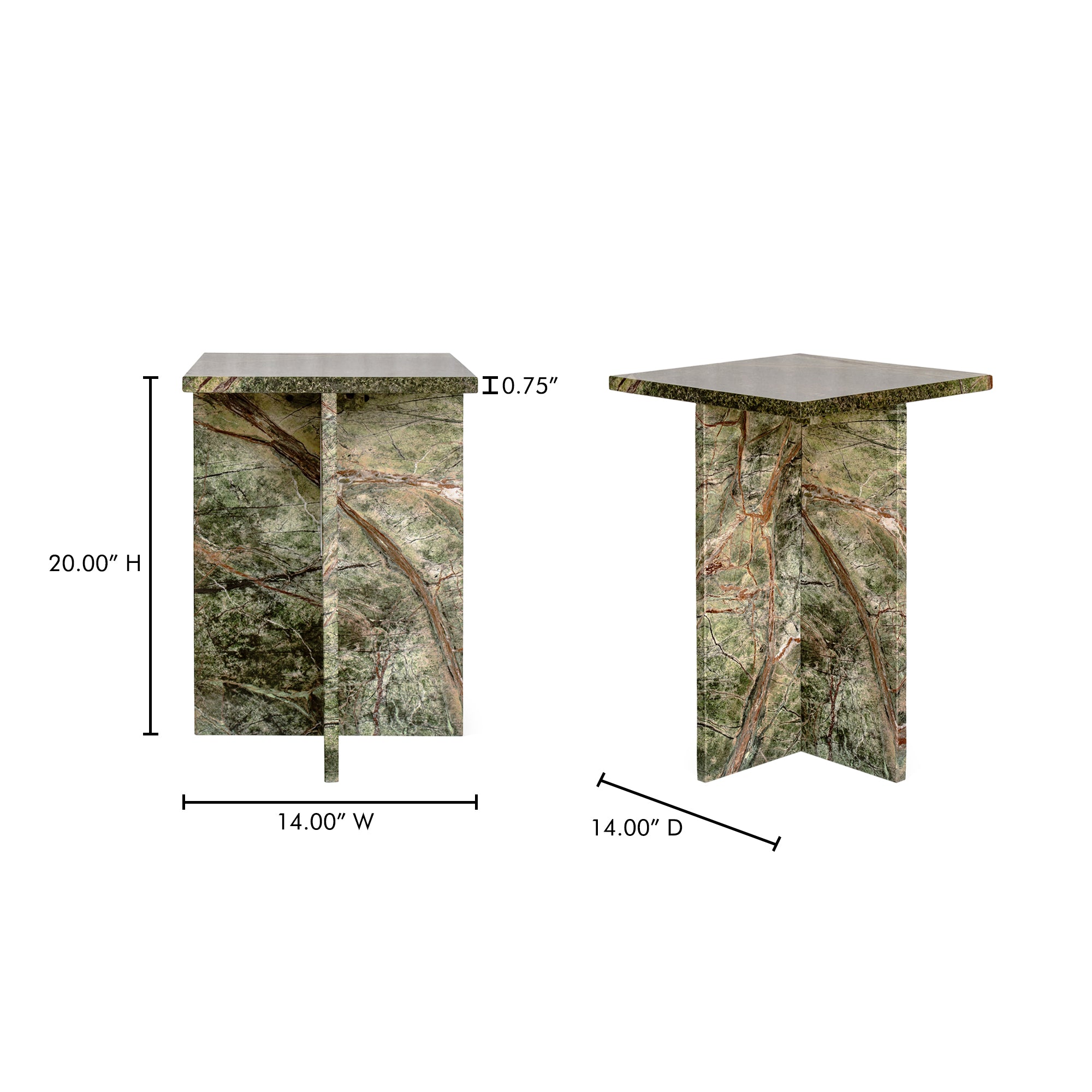Blair Accent Table Rainforest Green Marble