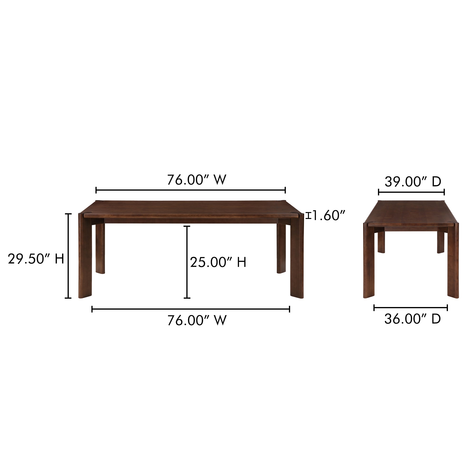 Daifuku Small Dining Table Brown