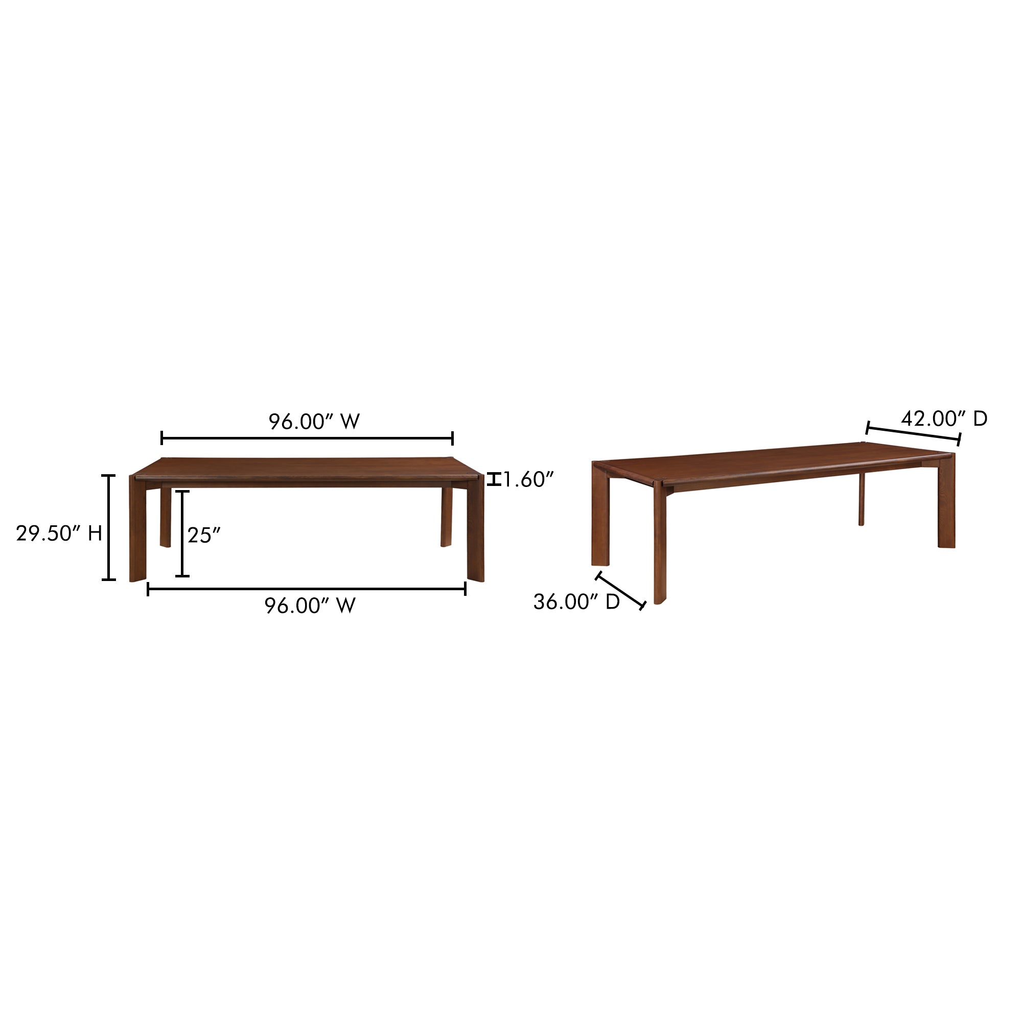 Daifuku Large Dining Table Brown