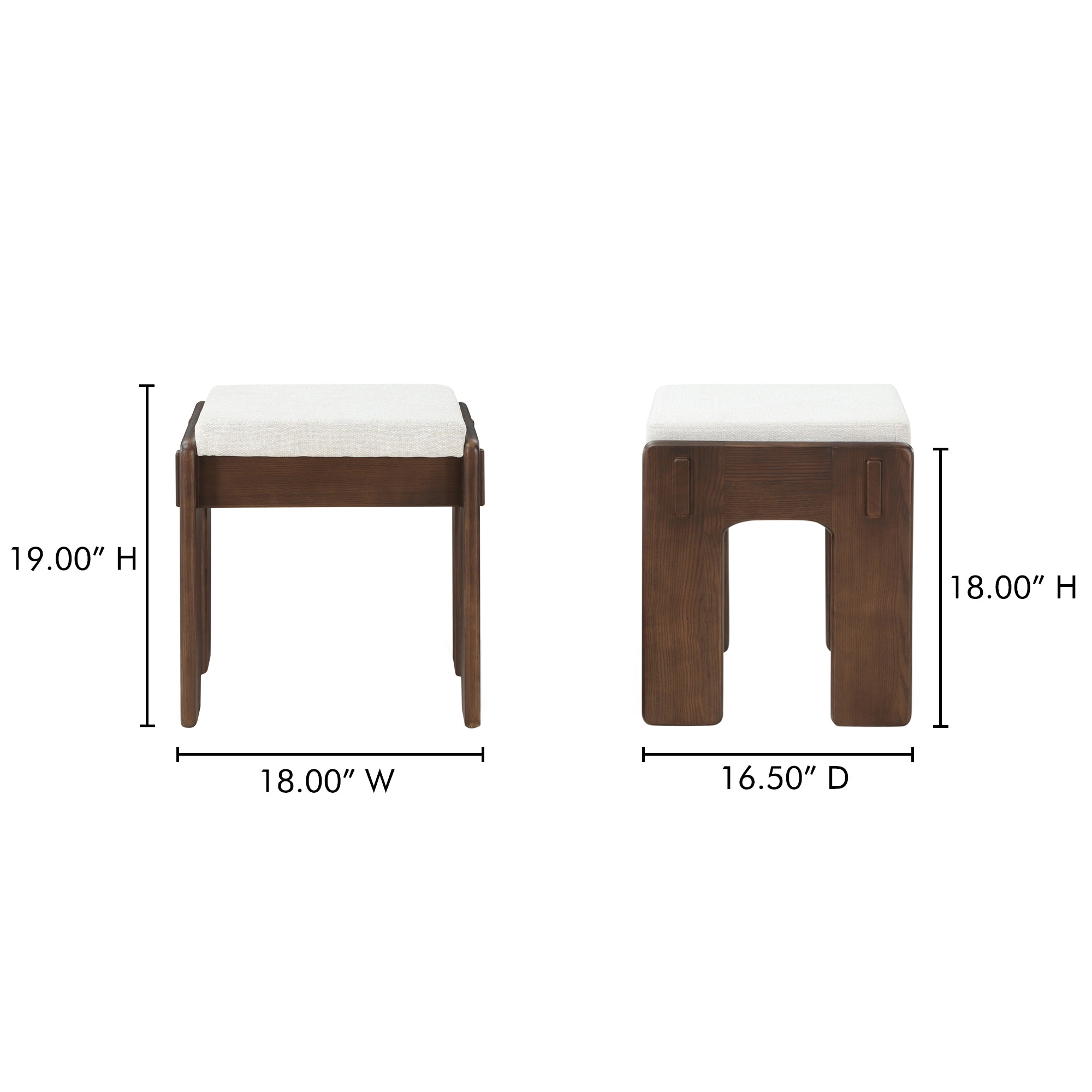 Ashby Stool Walnut Stained Ash Beige