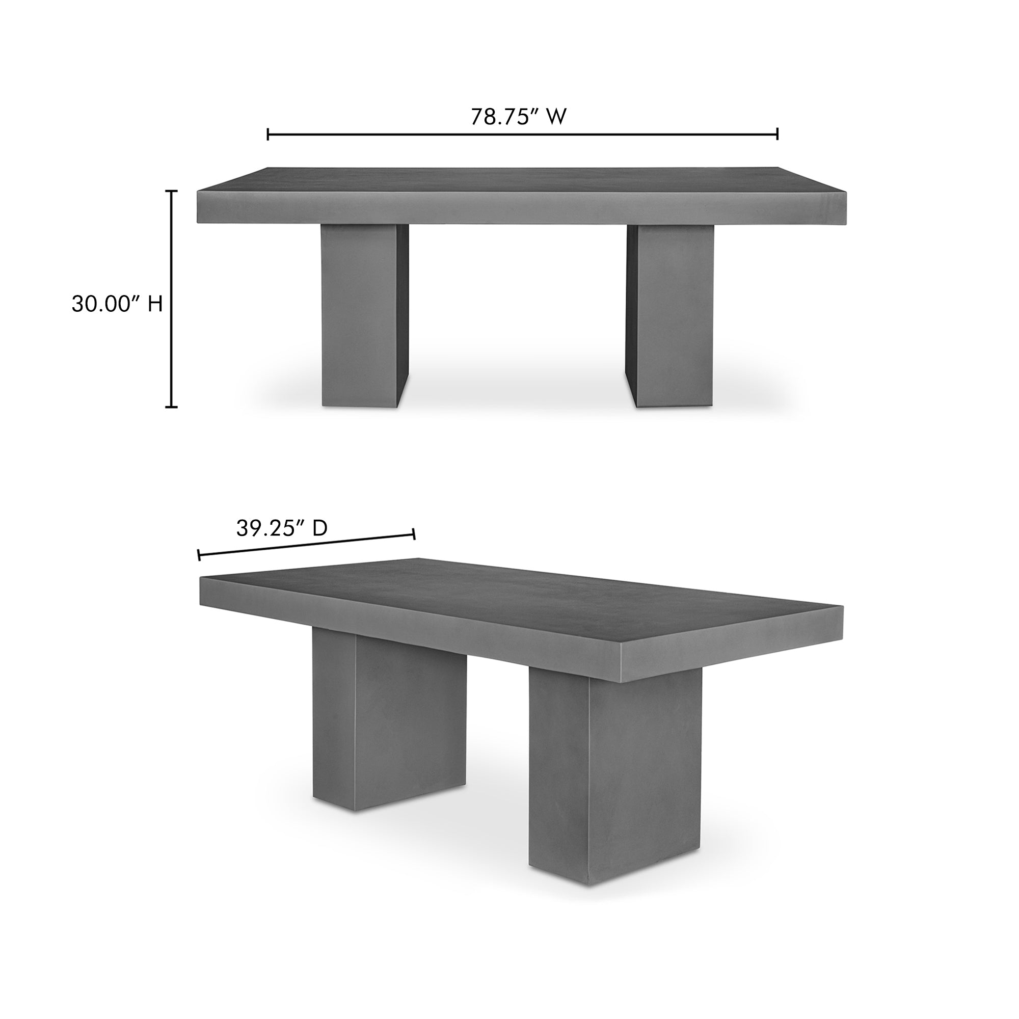 Antonius Outdoor Dining Table Dark Grey