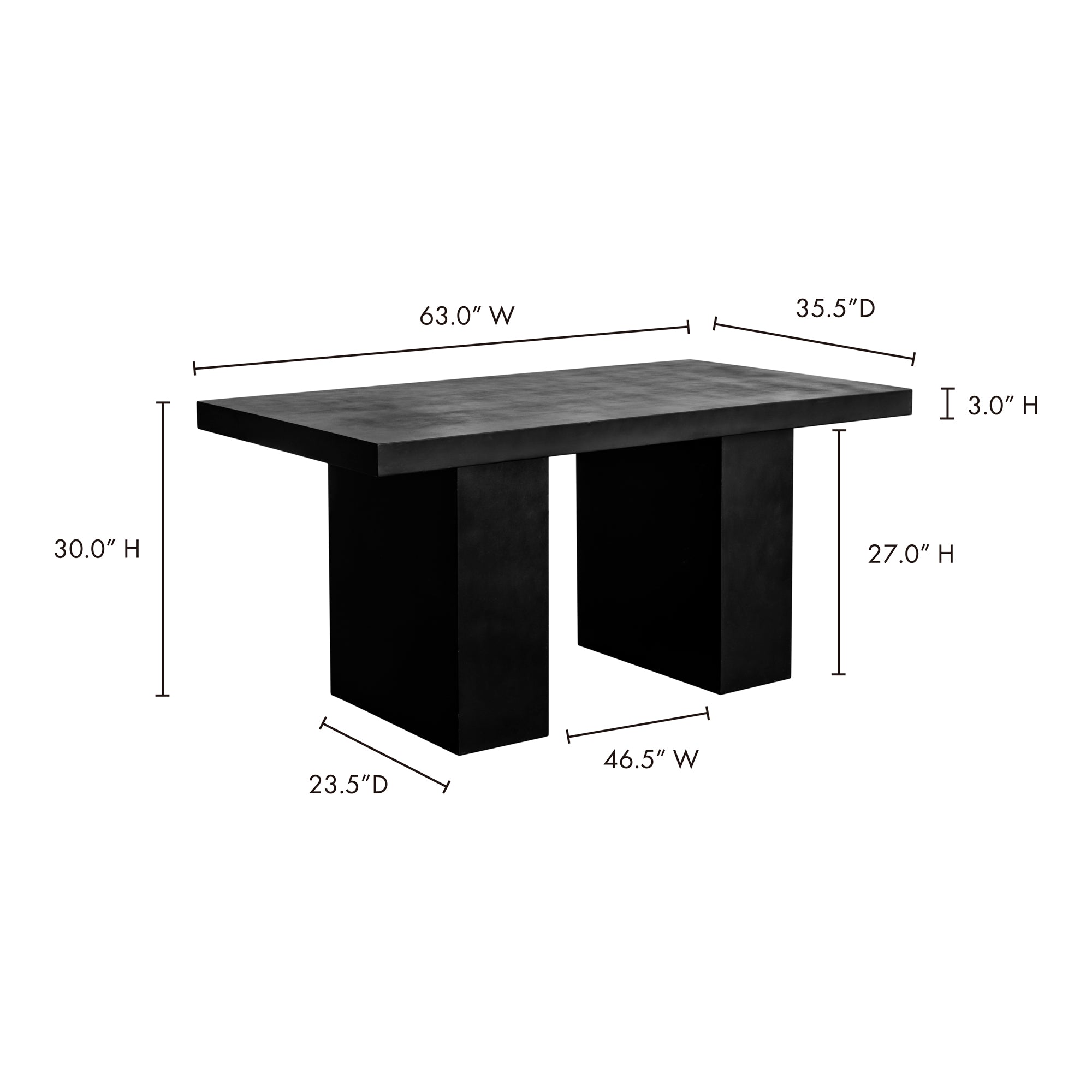 Aurelius 2 Outdoor Dining Table Black