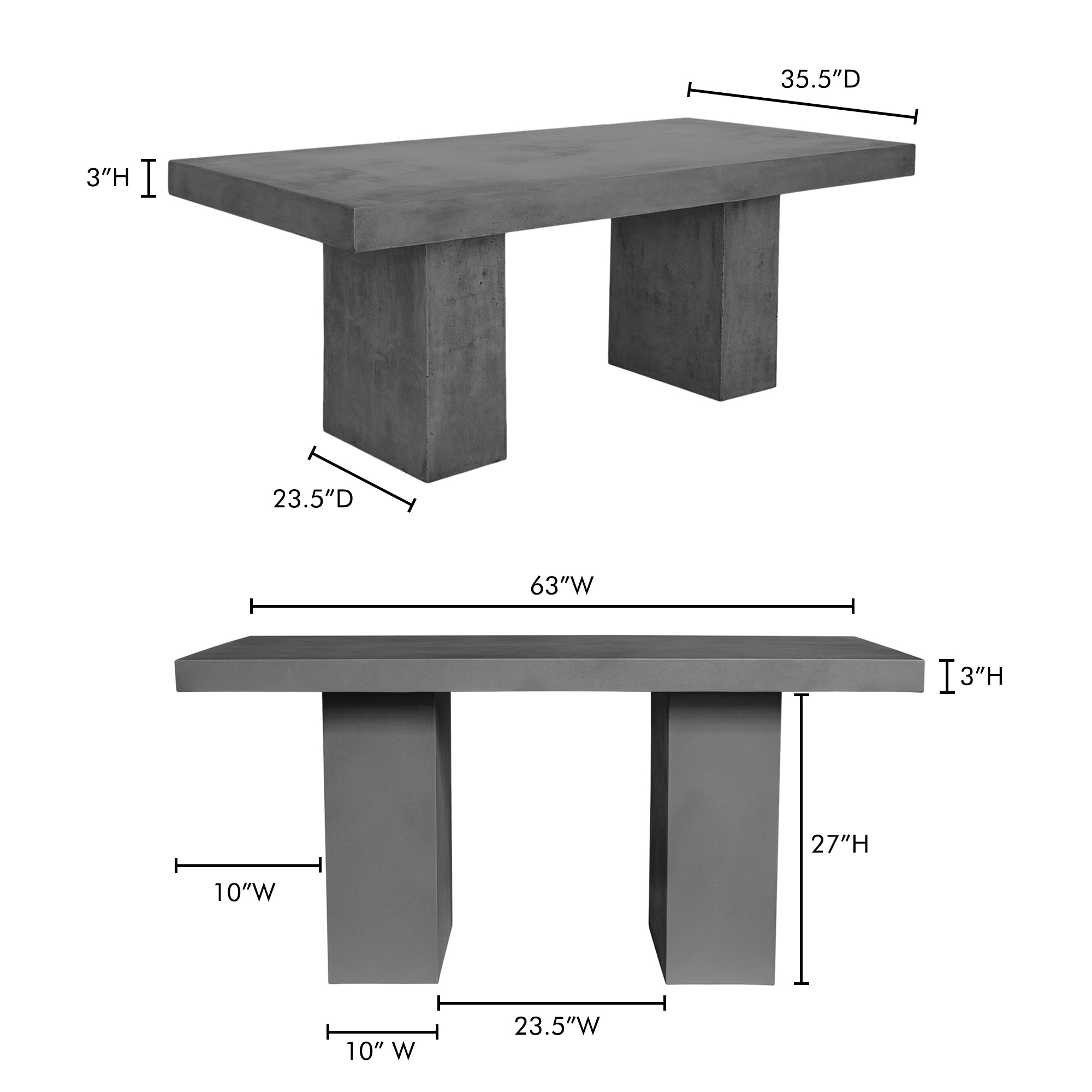 Aurelius 2 Outdoor Dining Table Dark Grey