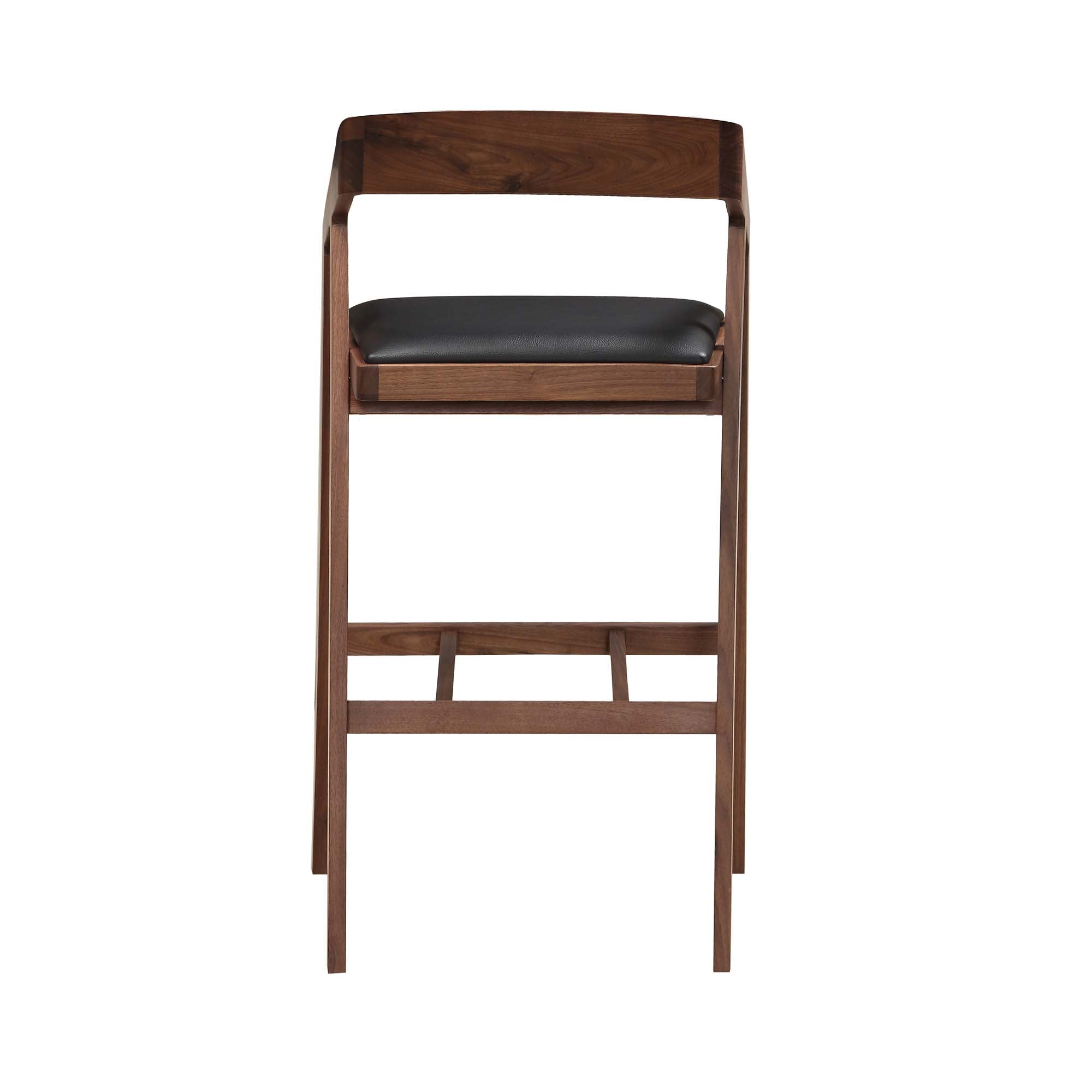 Padma Bar Stool Black Vegan Leather