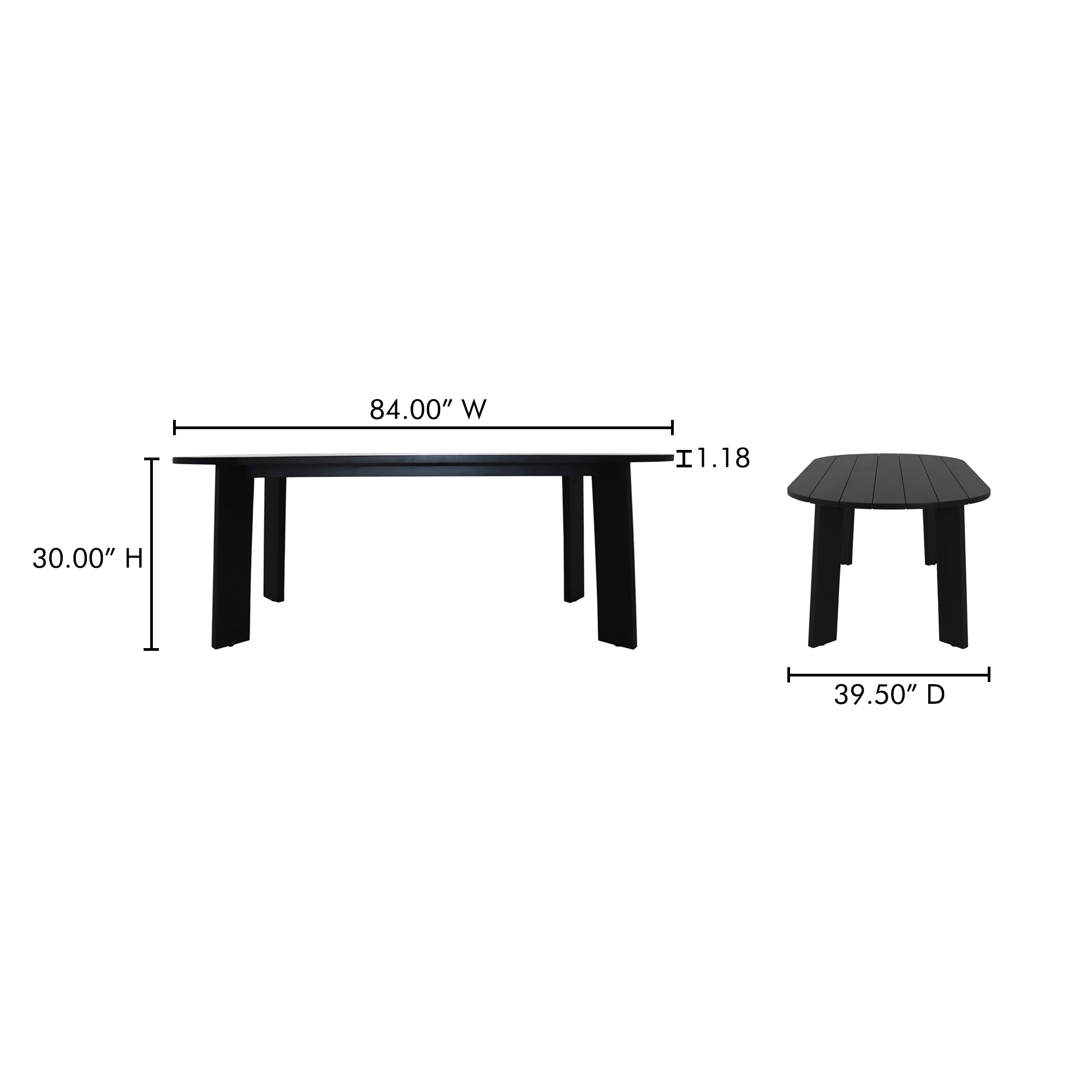 Delta Oval Outdoor Dining Table Black