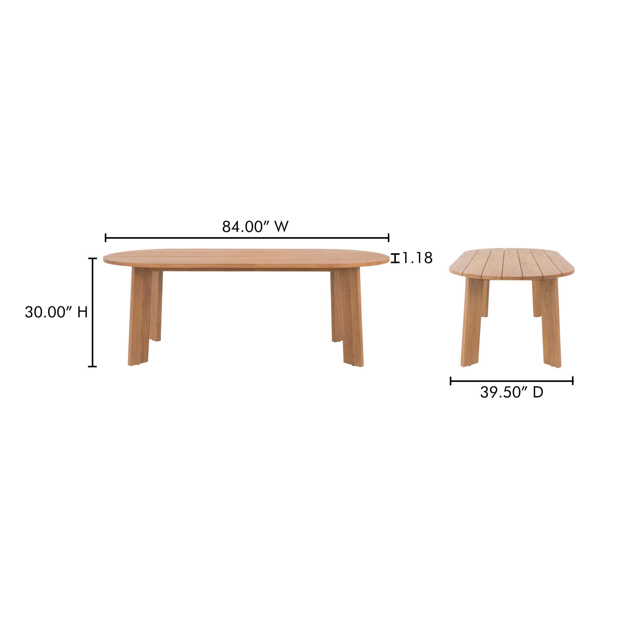 Delta Oval Outdoor Dining Table Natural