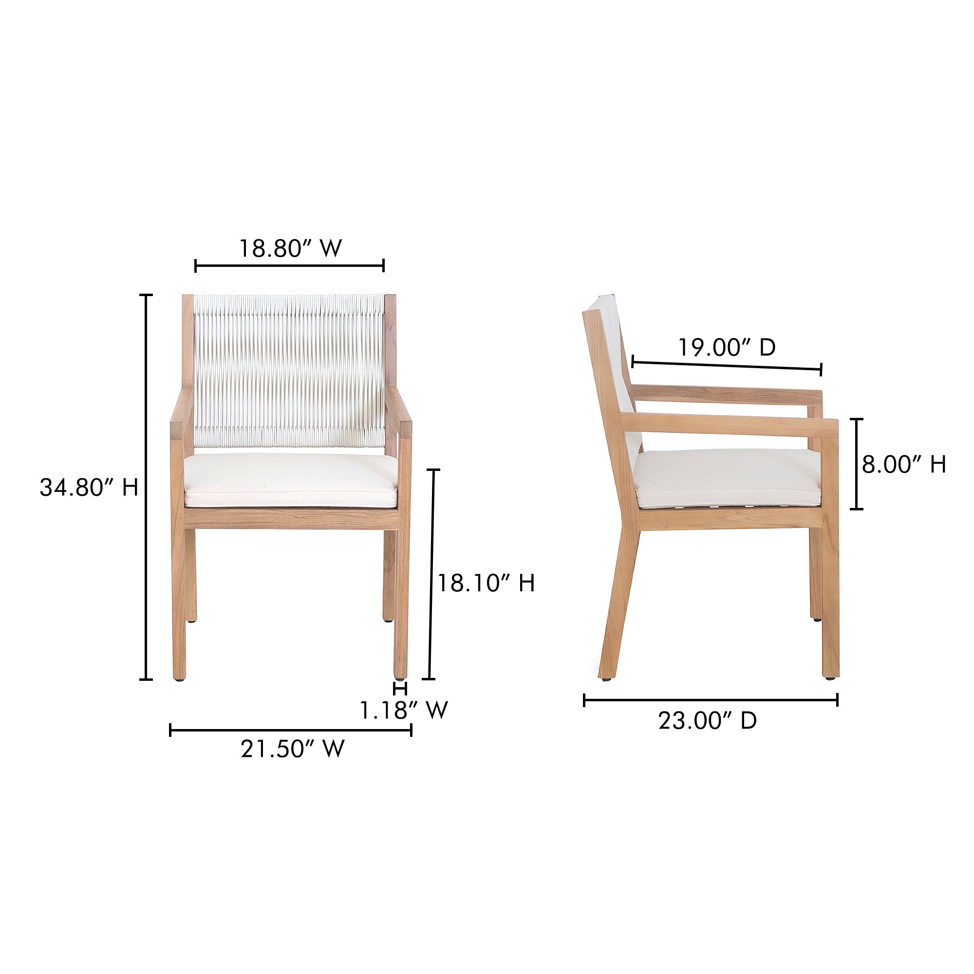 Luce Outdoor Dining Chair Natural