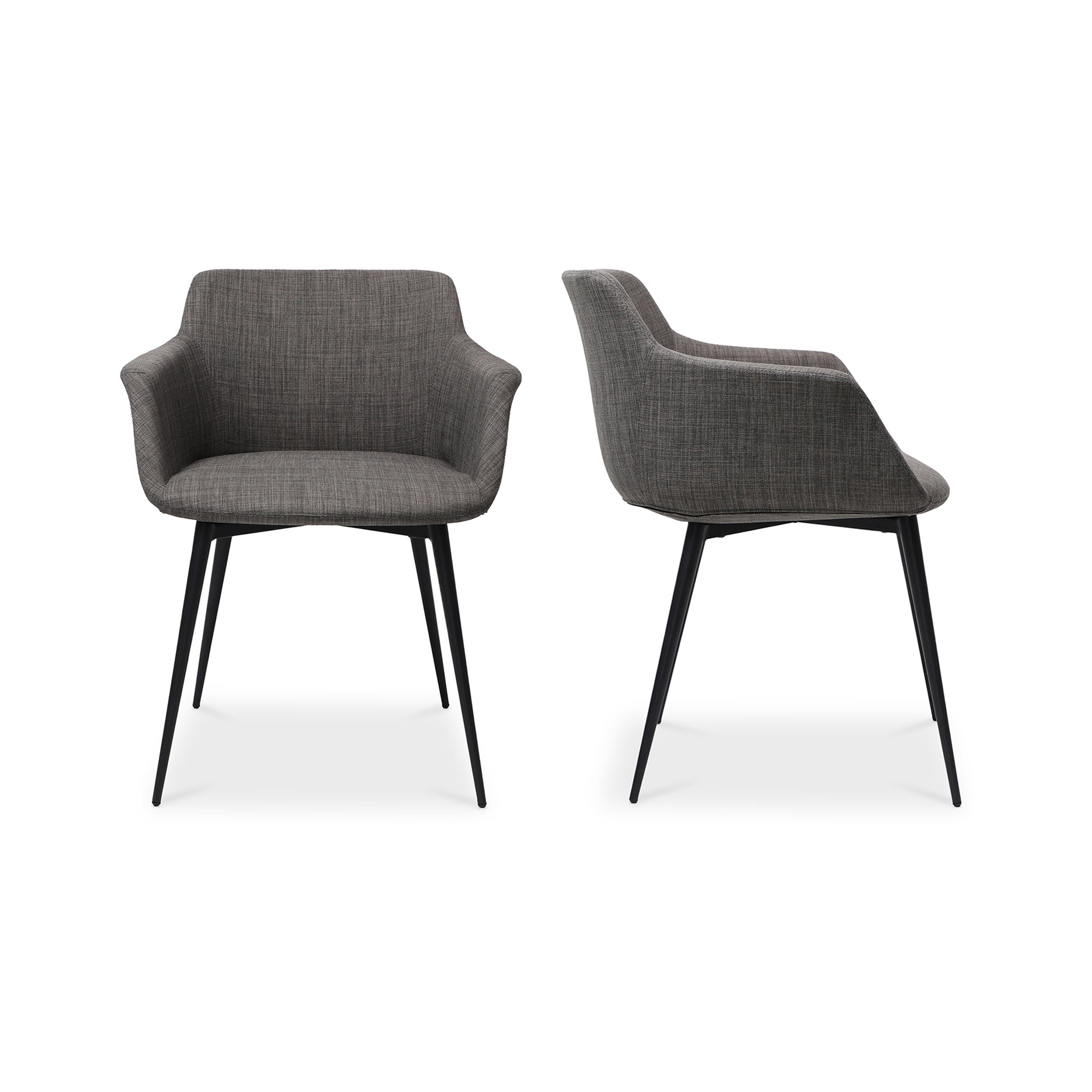 Ronda Arm Chair Dark Grey - Set Of Two