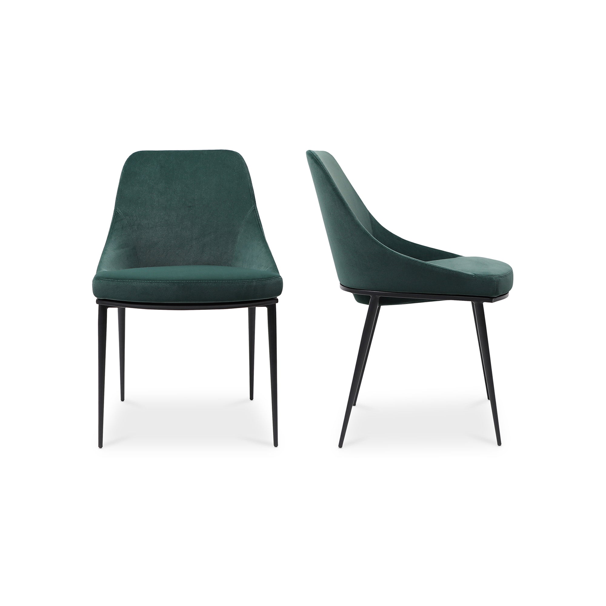 Sedona Dining Chair Green Velvet - Set Of Two