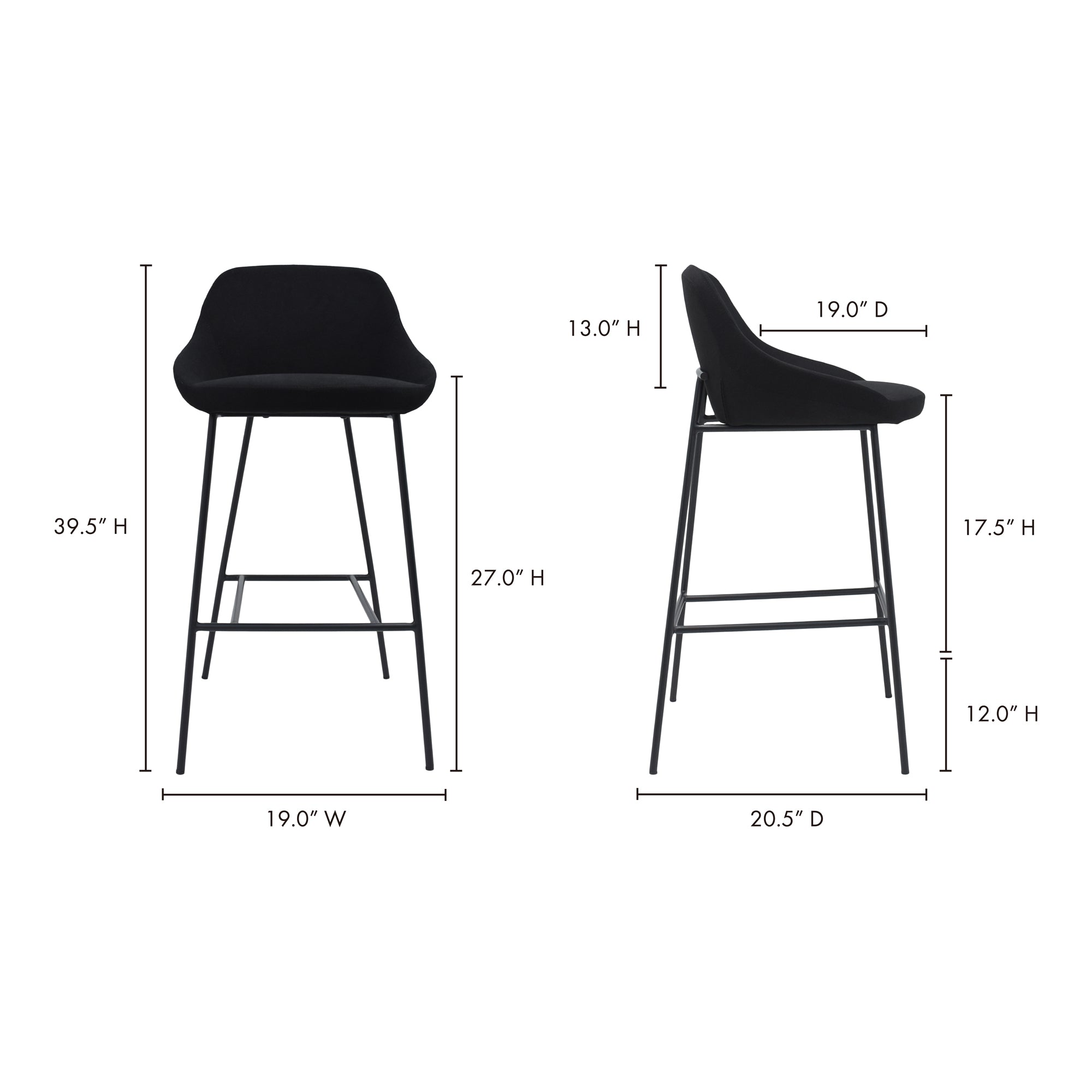 Shelby Bar Stool Black