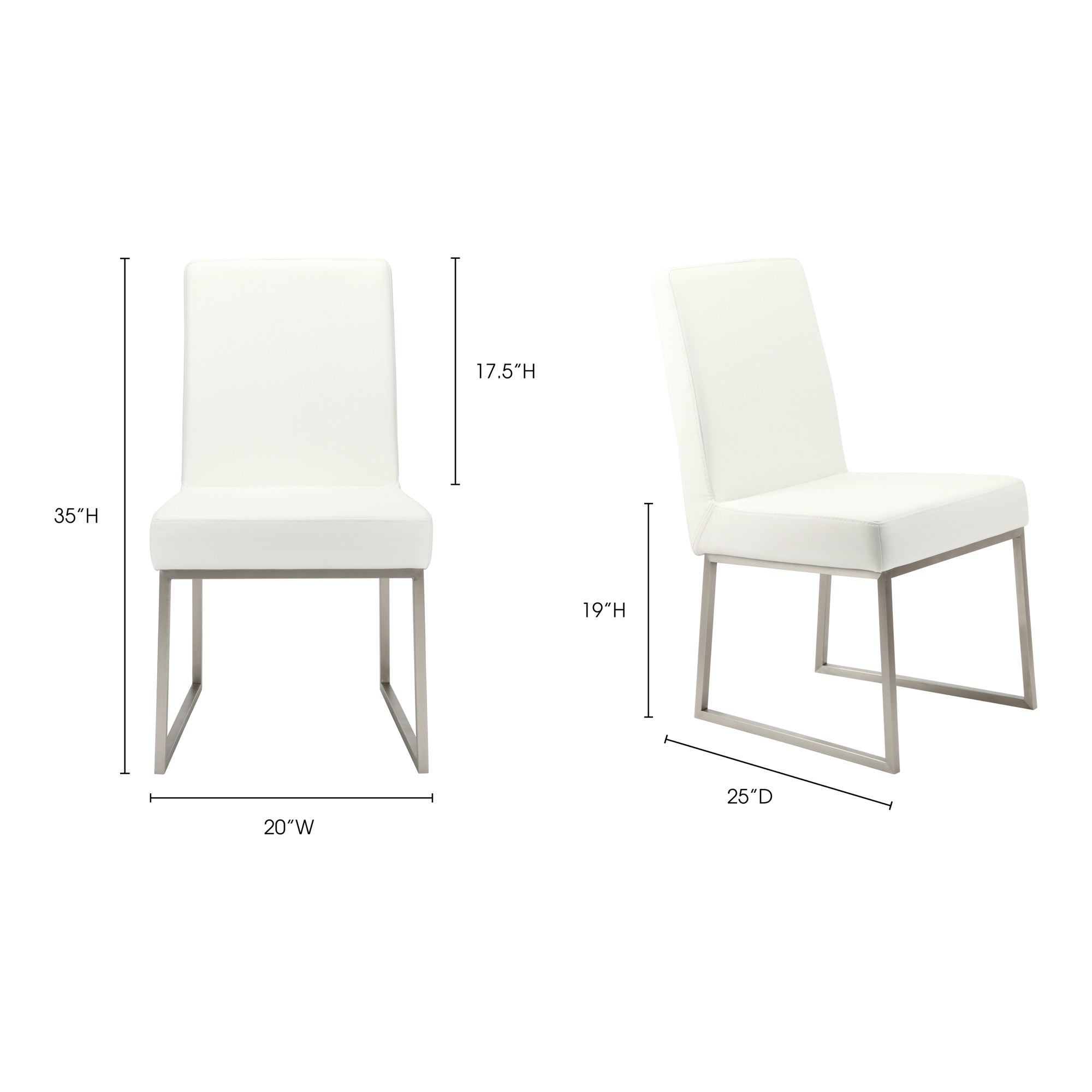 Tyson Dining Chair White - Set Of Two