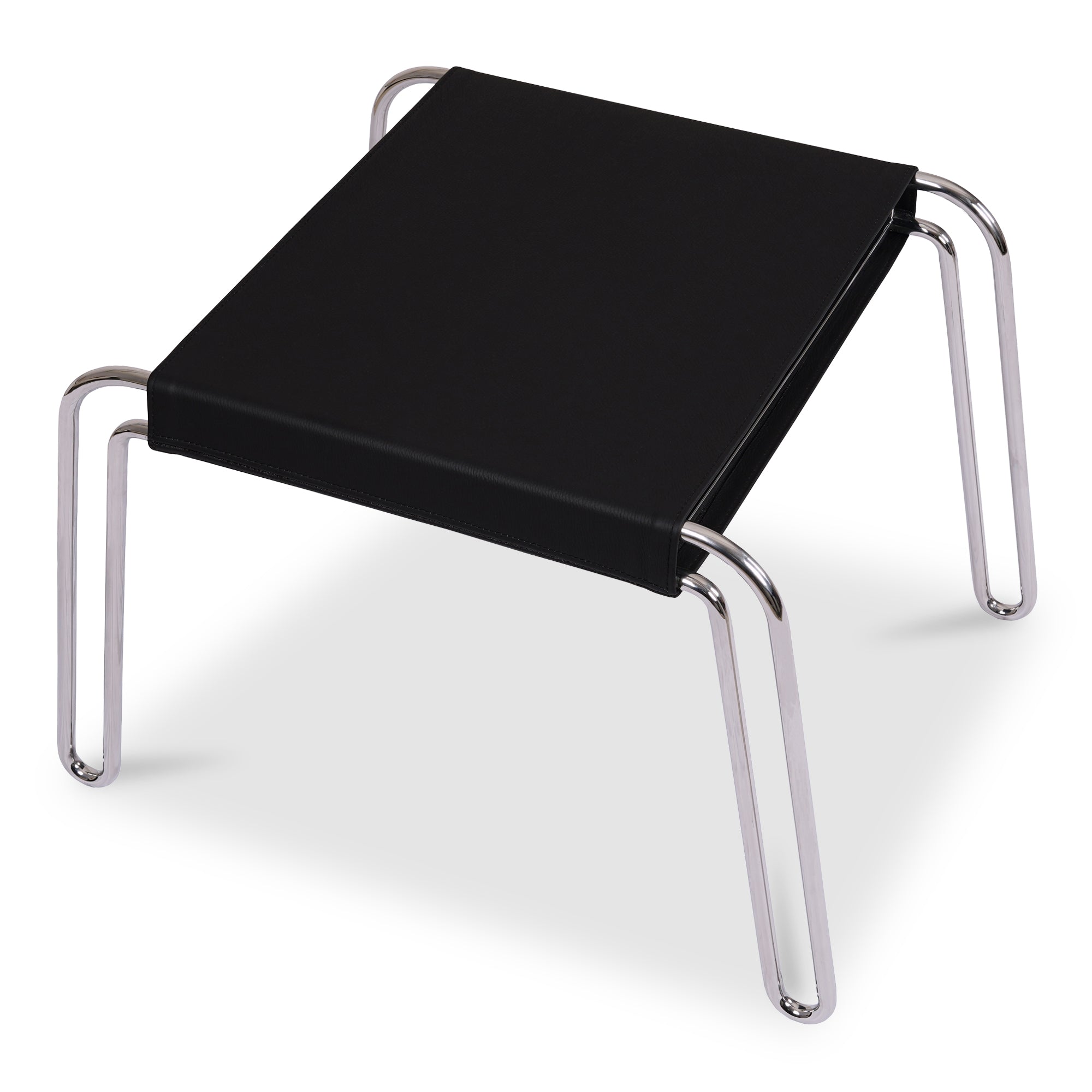 Petra Leather Stool Black