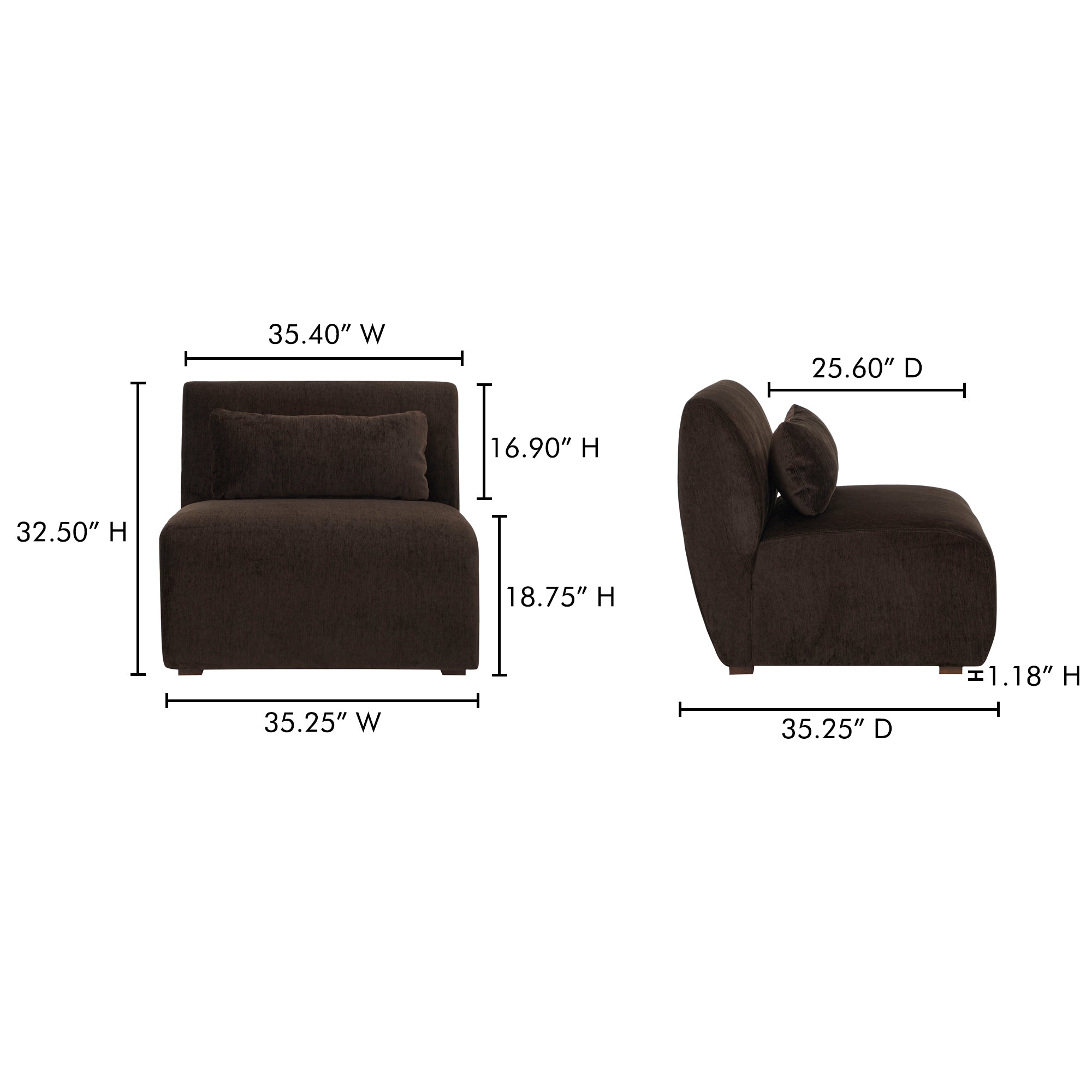 Amelia Slipper Chair Espresso