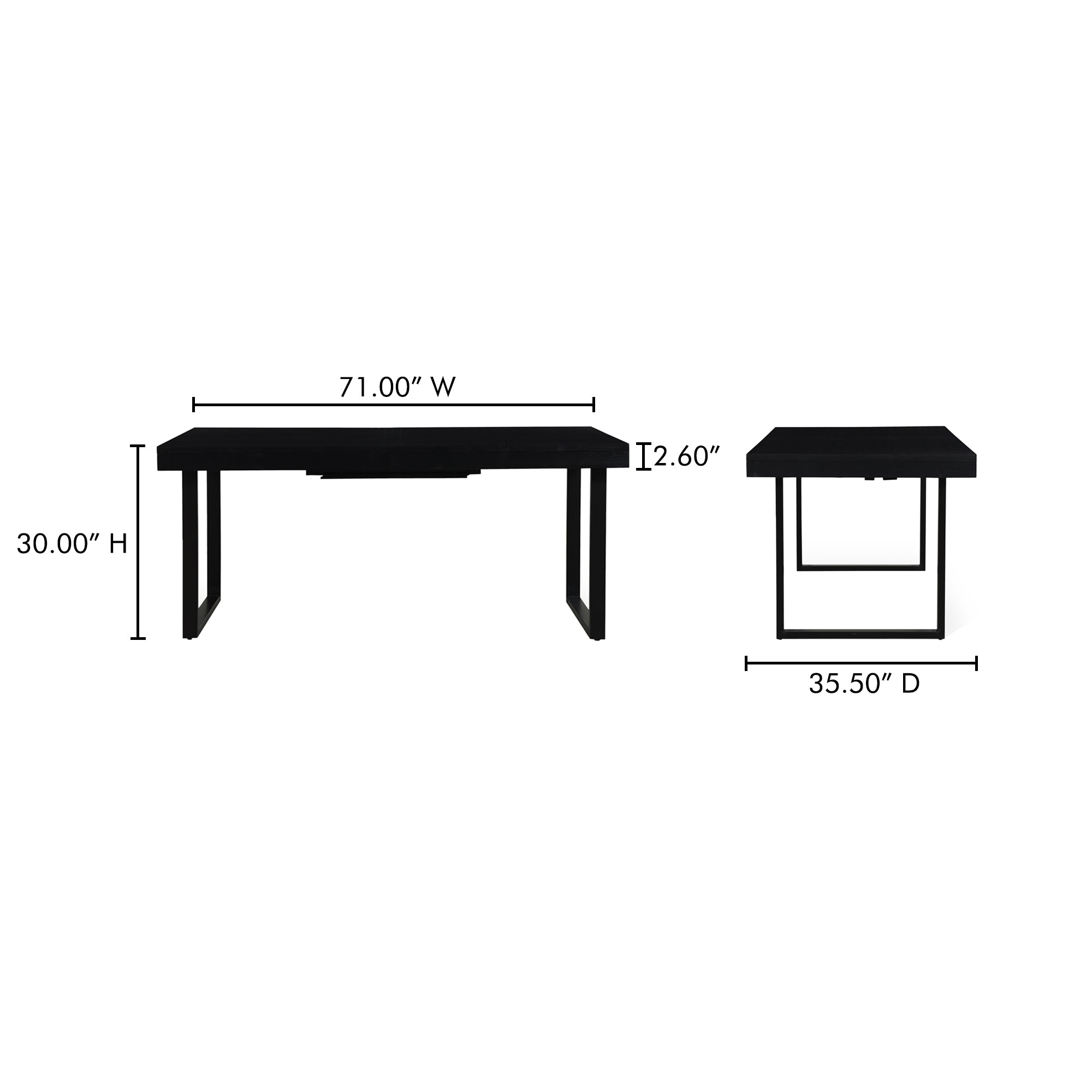 Ben Extension Dining Table Black