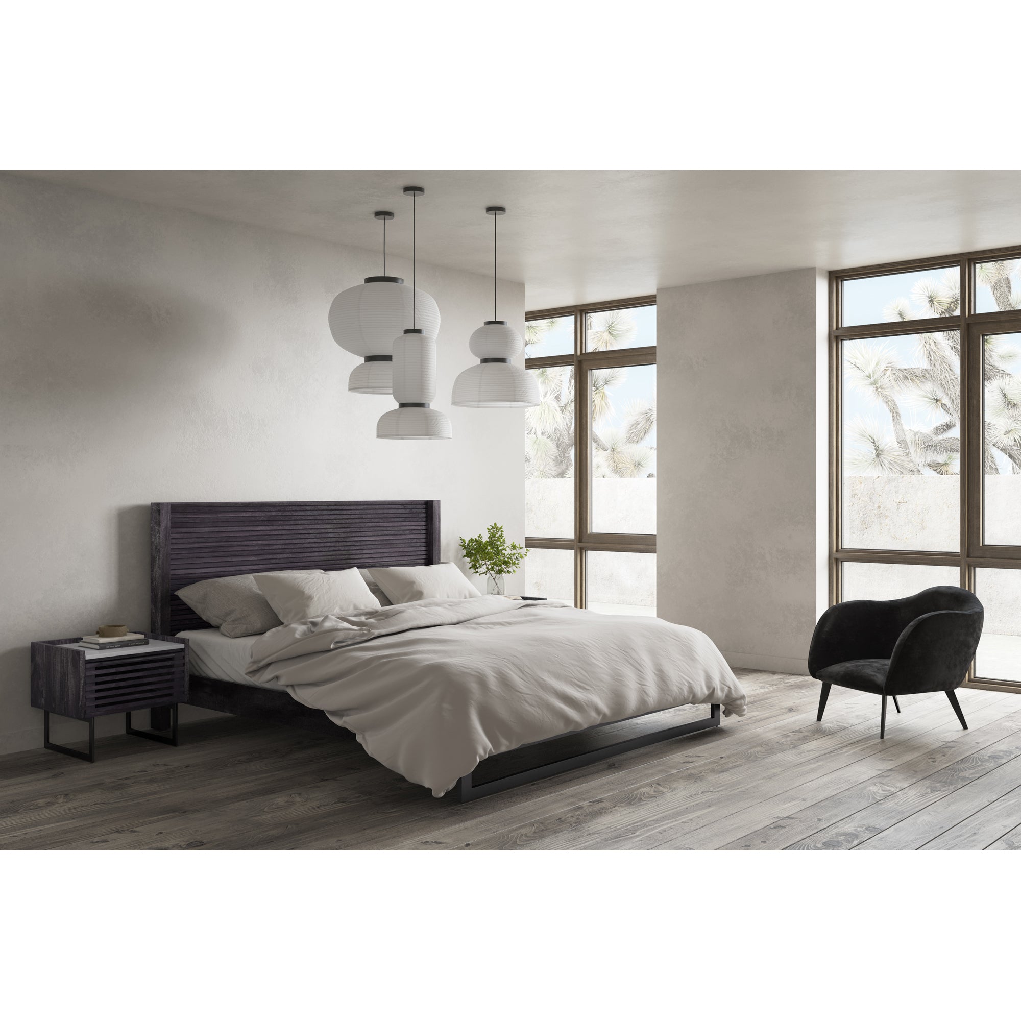 Paloma King Bed Charcoal Grey