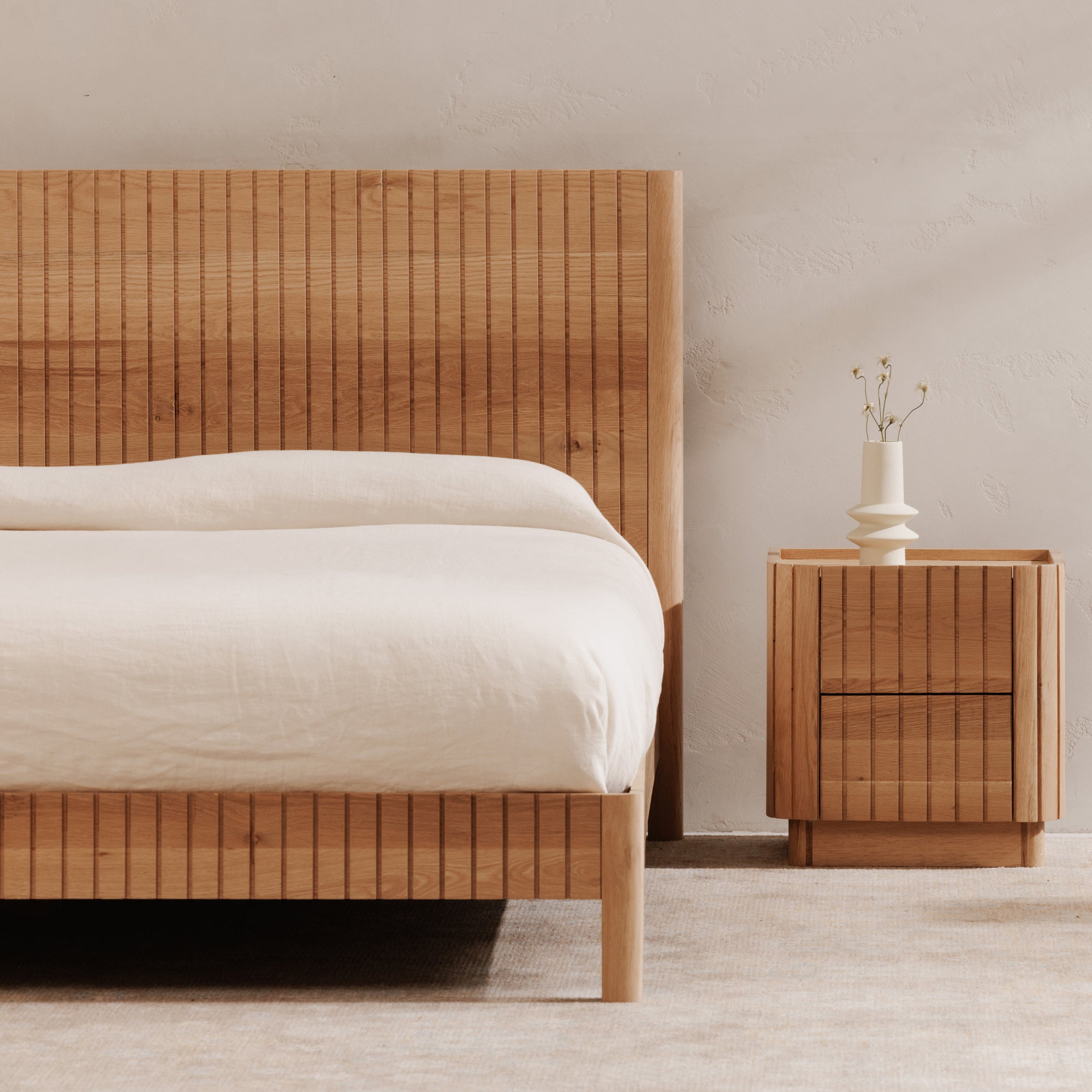 Povera King Bed Natural Oak