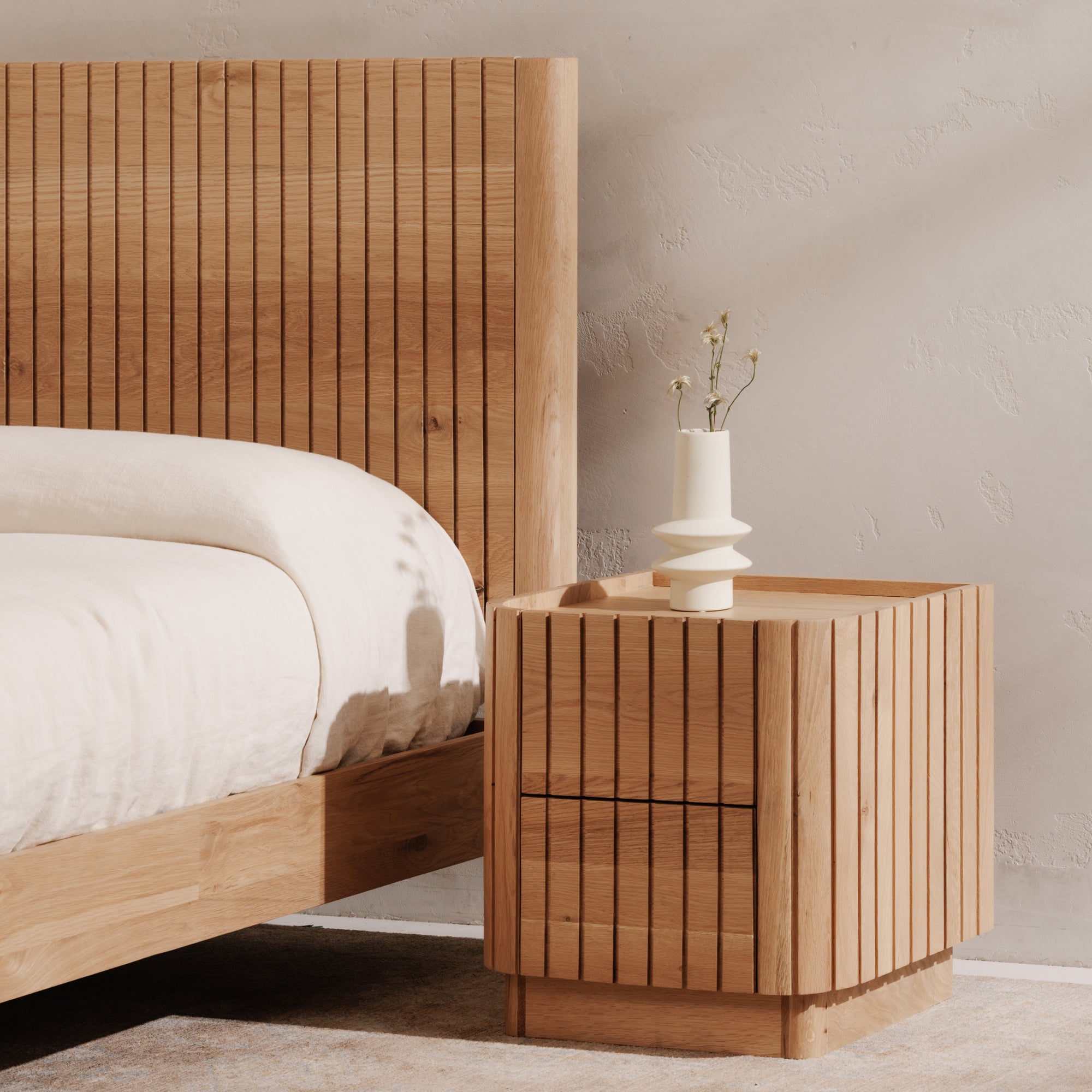 Povera King Bed Natural Oak