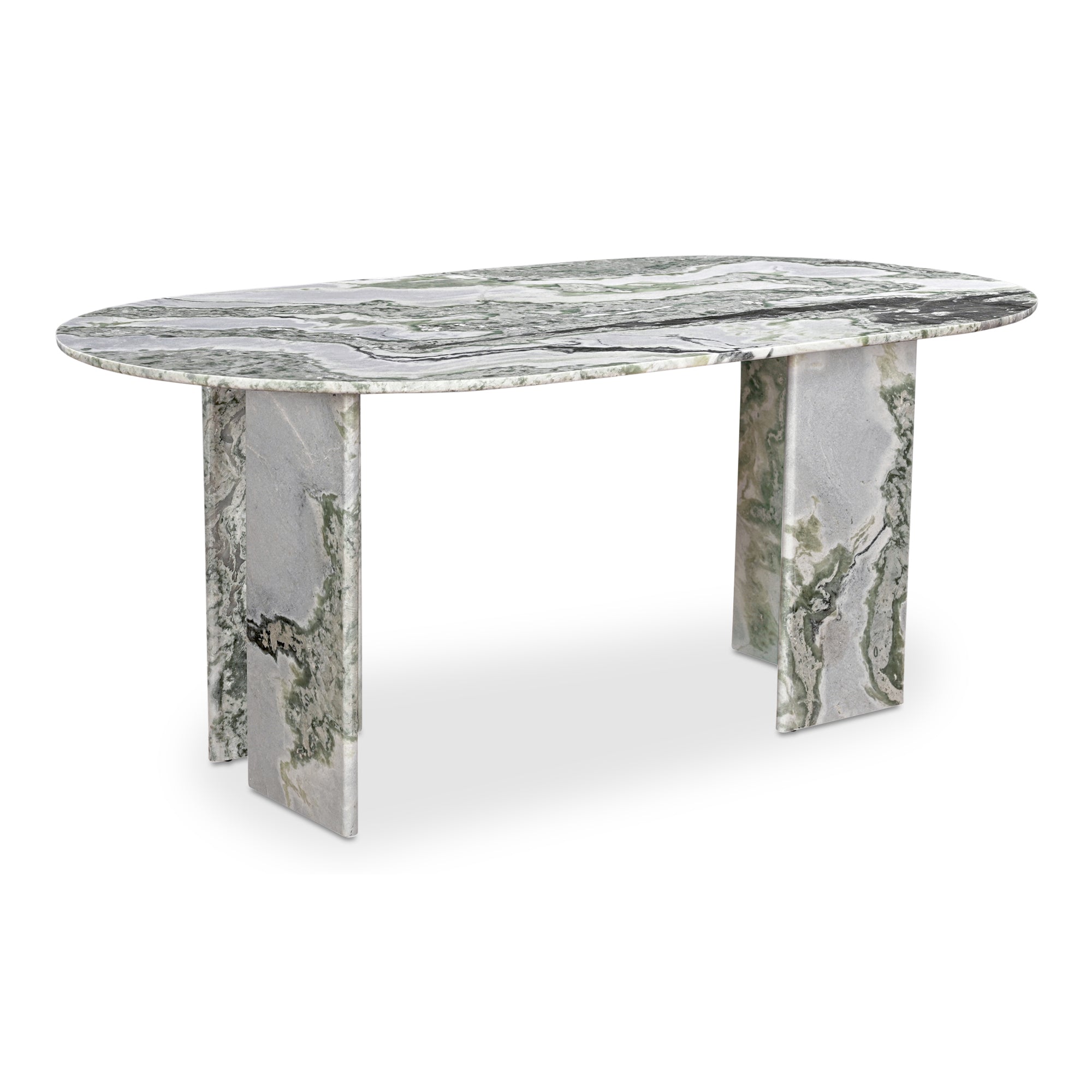 Celia Oval Dining Table Green Onyx Marble