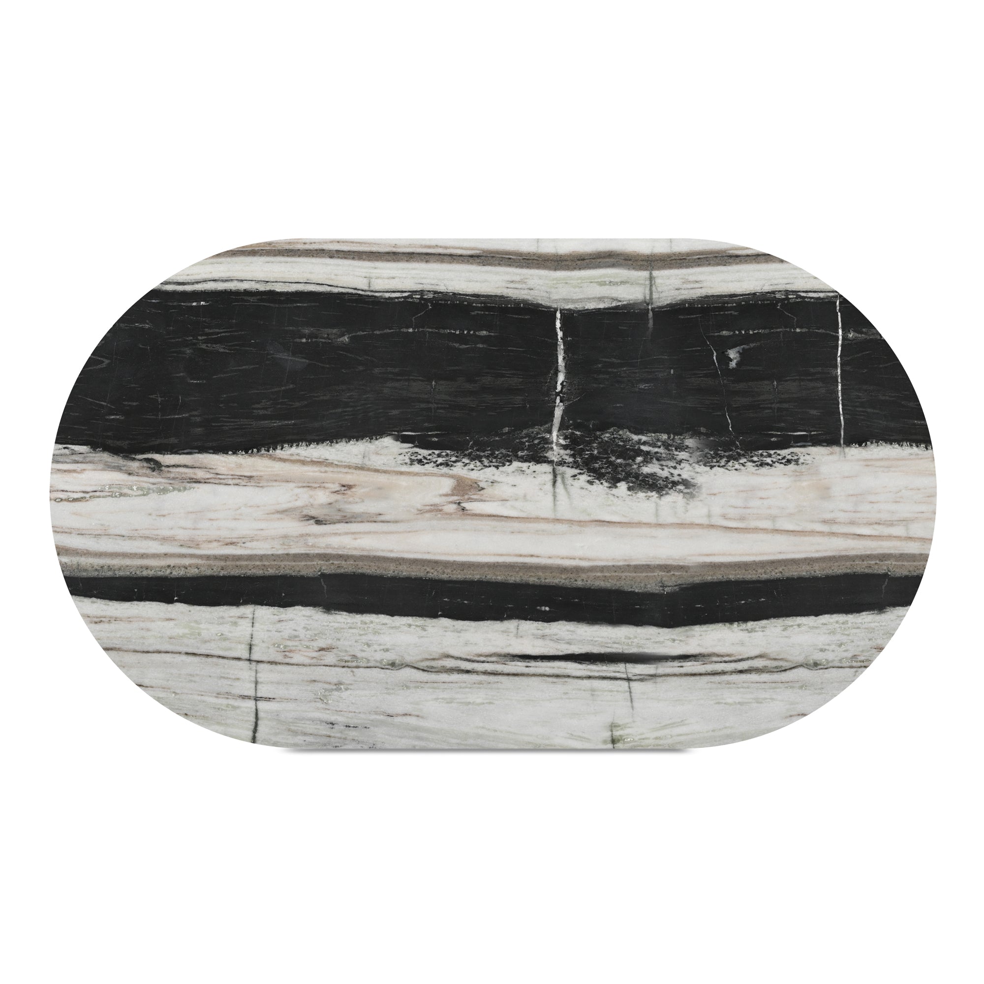 Celia Oval Dining Table Panda Marble