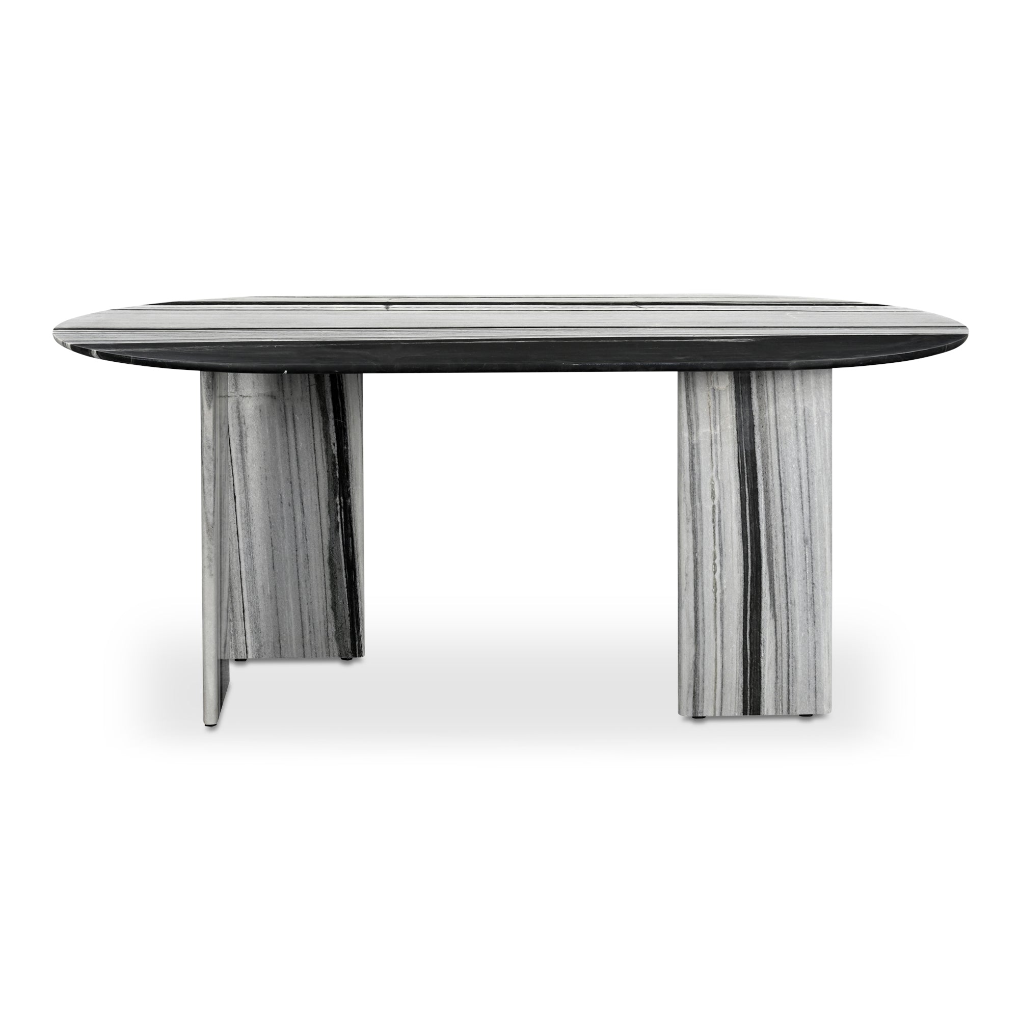 Celia Oval Dining Table Panda Marble