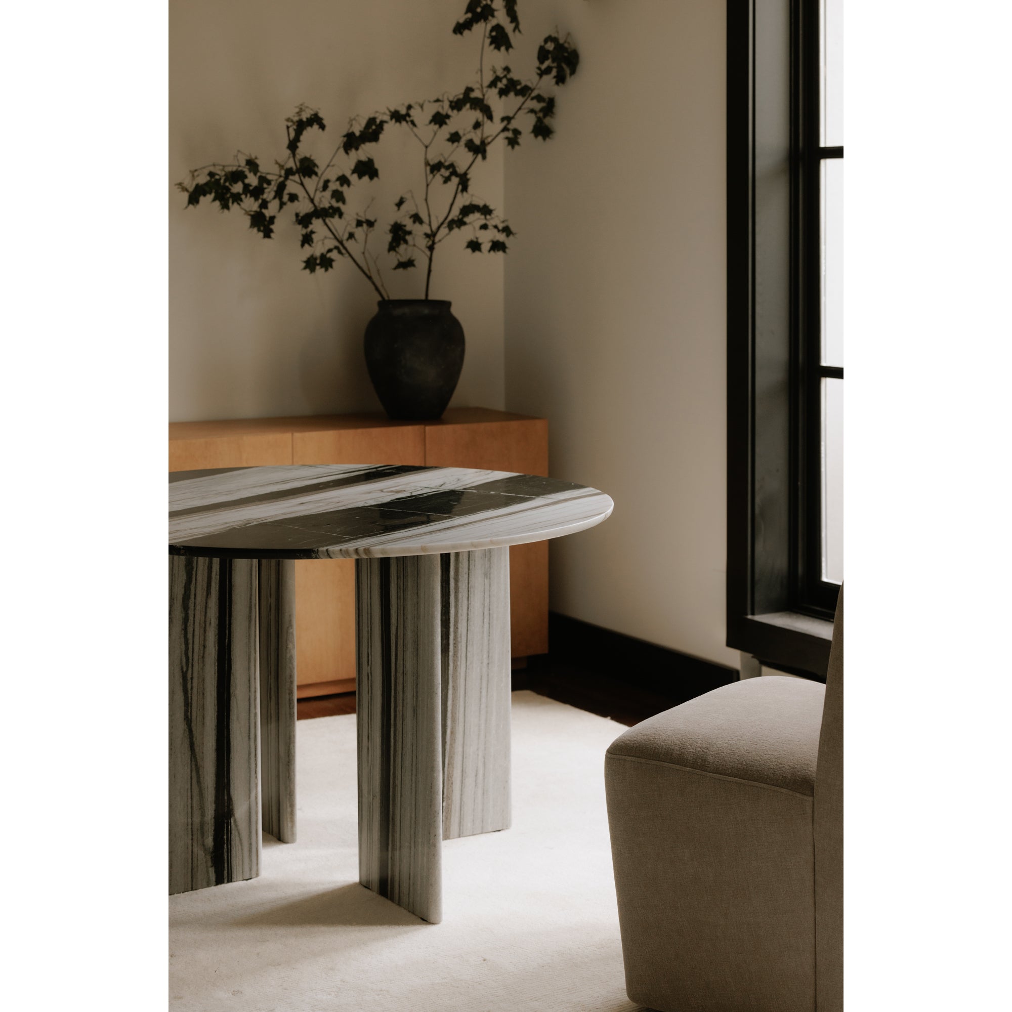 Celia Round Dining Table Panda Marble