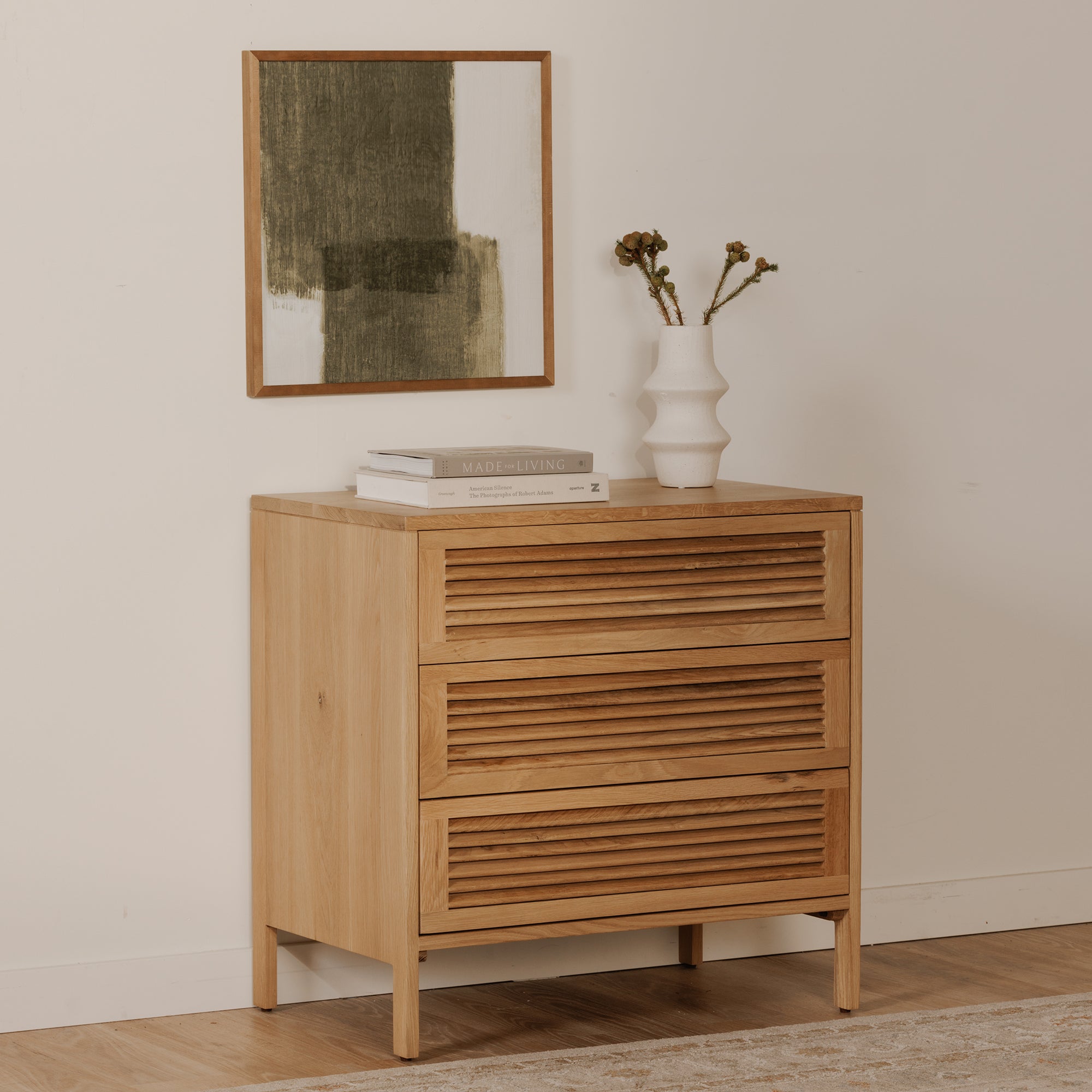 Teeda 3 Drawer Nightstand Natural