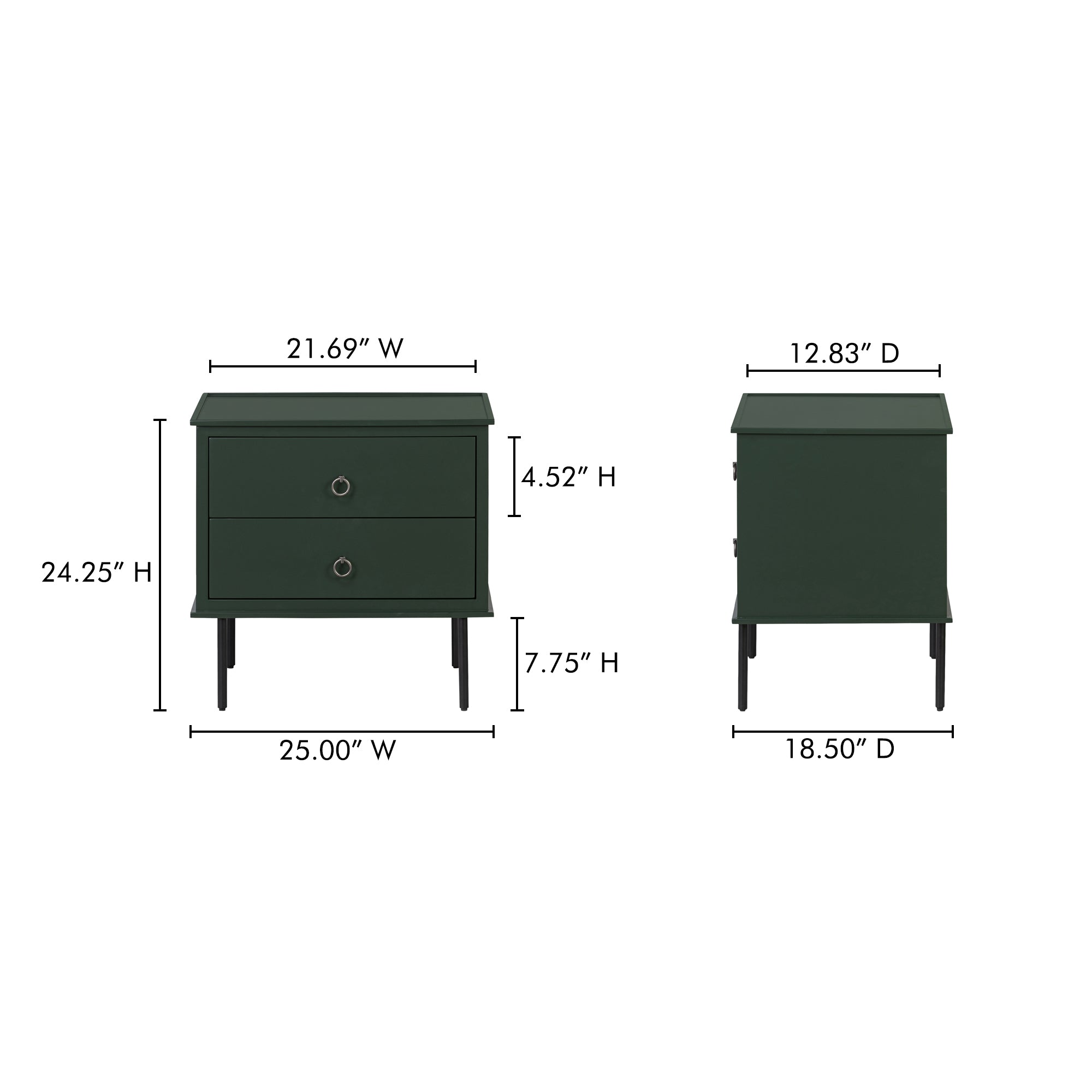 Reagan Nightstand Deep Green