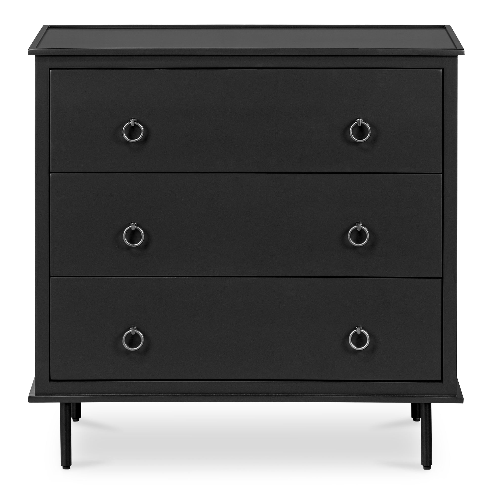 Reagan 3 Drawer Nightstand Black