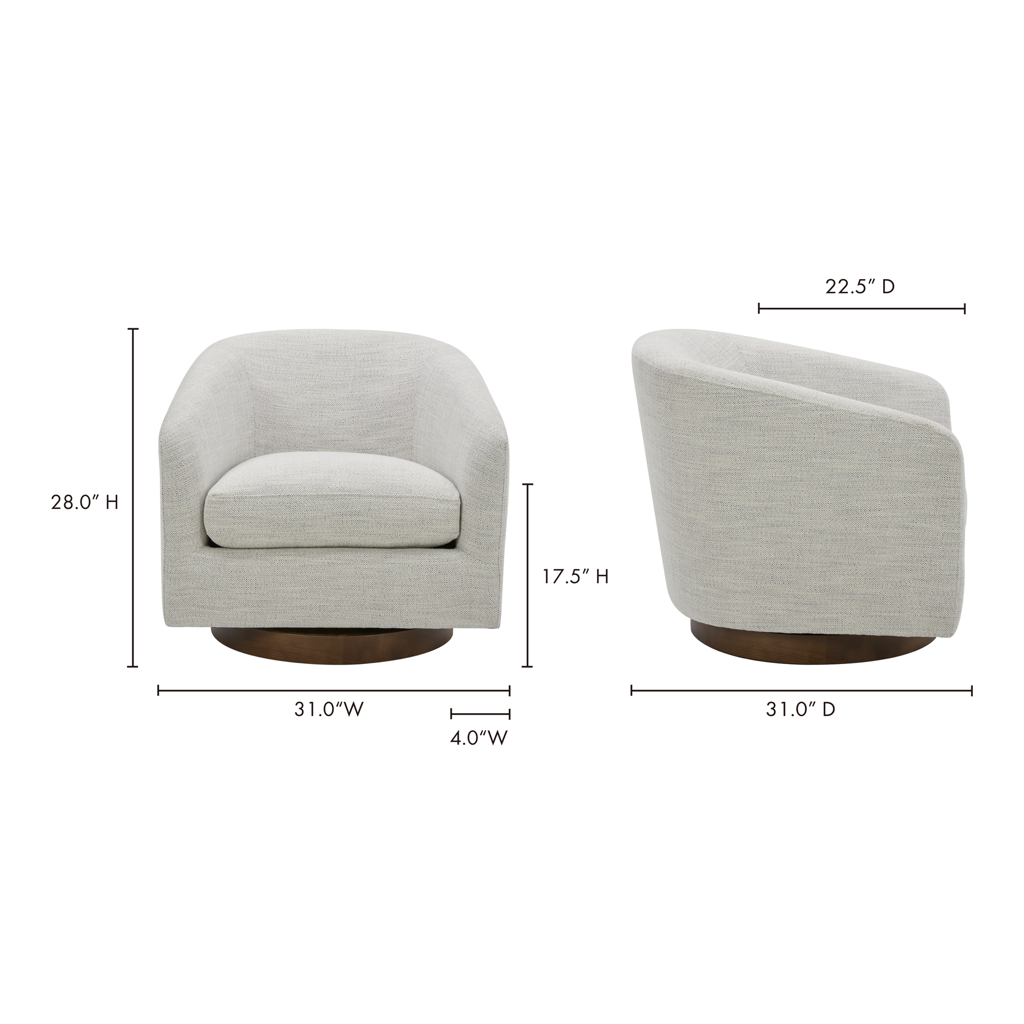 Oscy Swivel Chair Splashed White