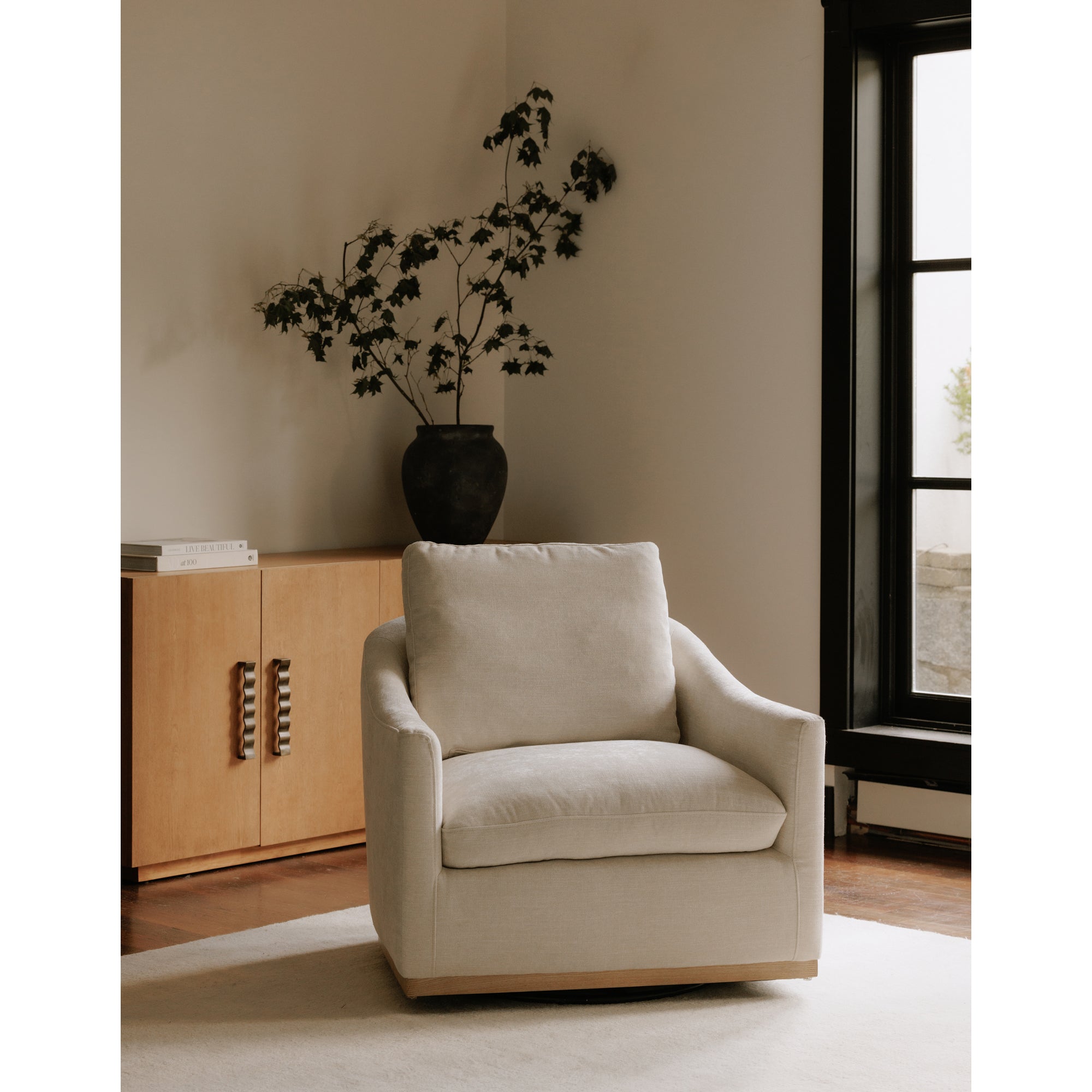 Linden Swivel Chair Soft Beige