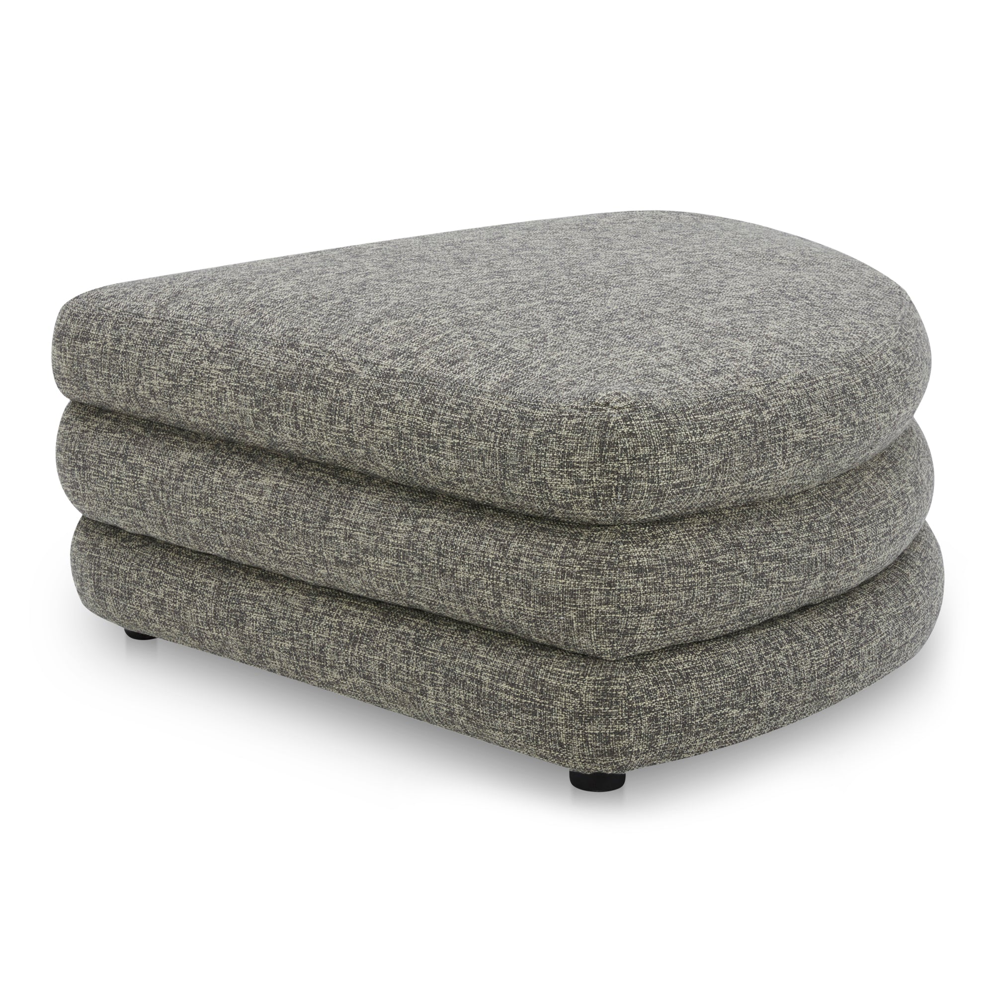 Lowtide Curved Ottoman Stone Tweed