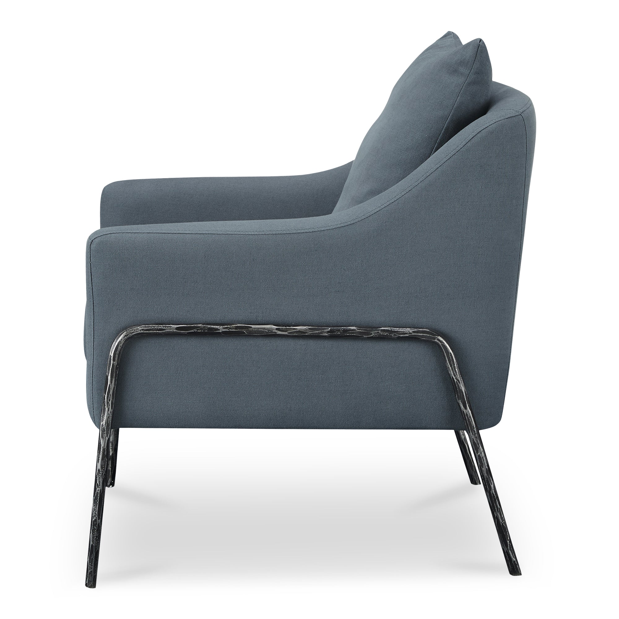 Archer Accent Chair Slate Blue Linen Blend