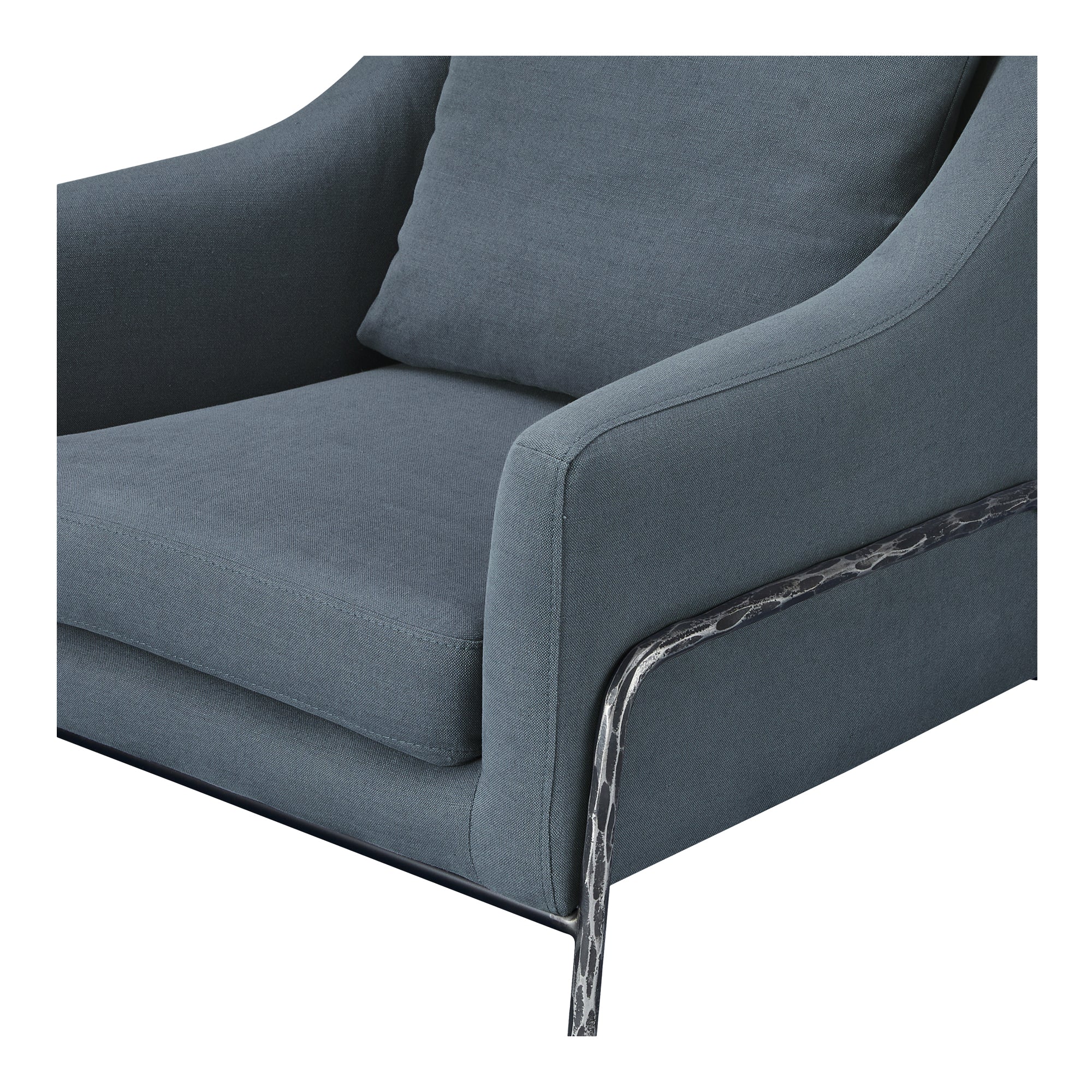 Archer Accent Chair Slate Blue Linen Blend