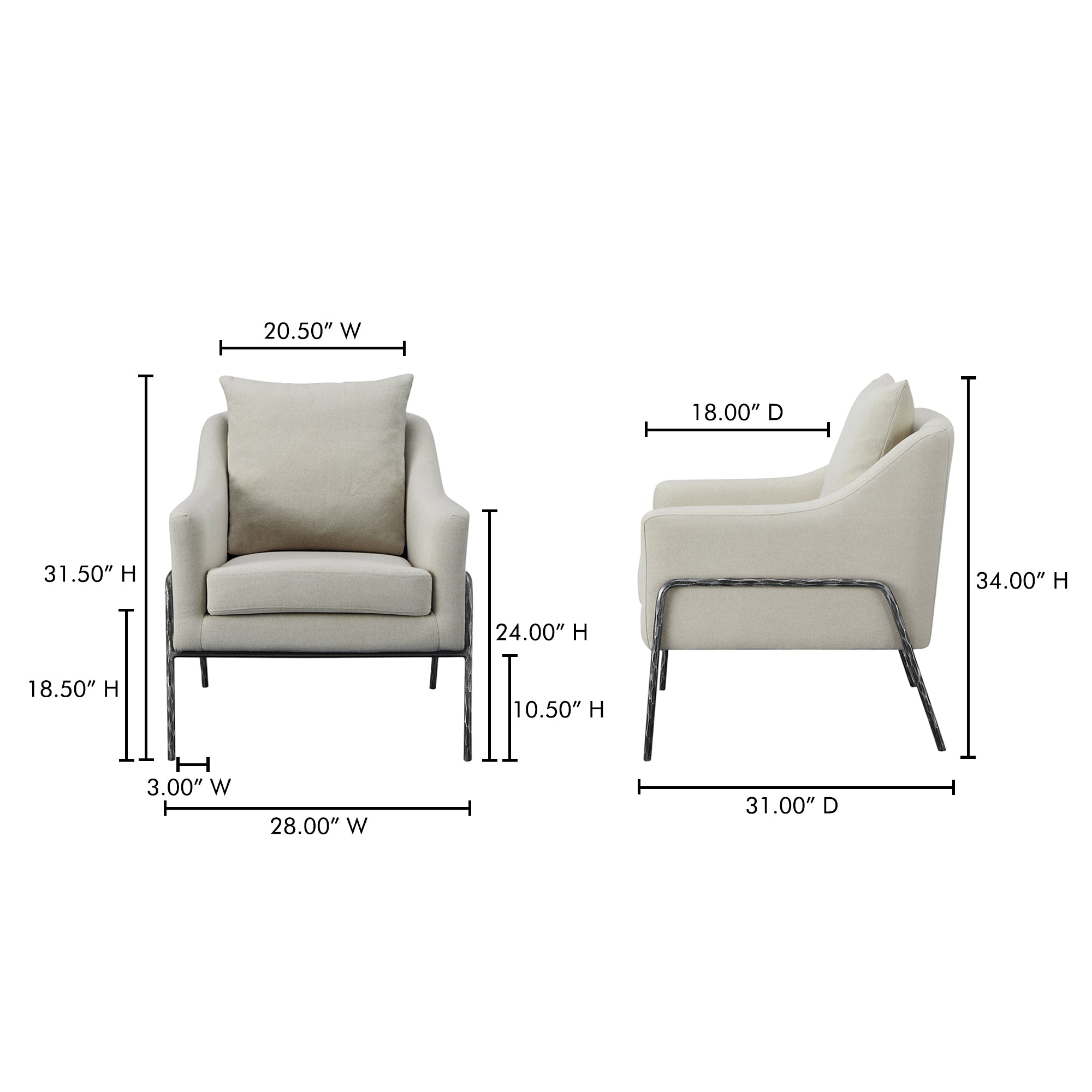 Archer Accent Chair Oat Linen Blend