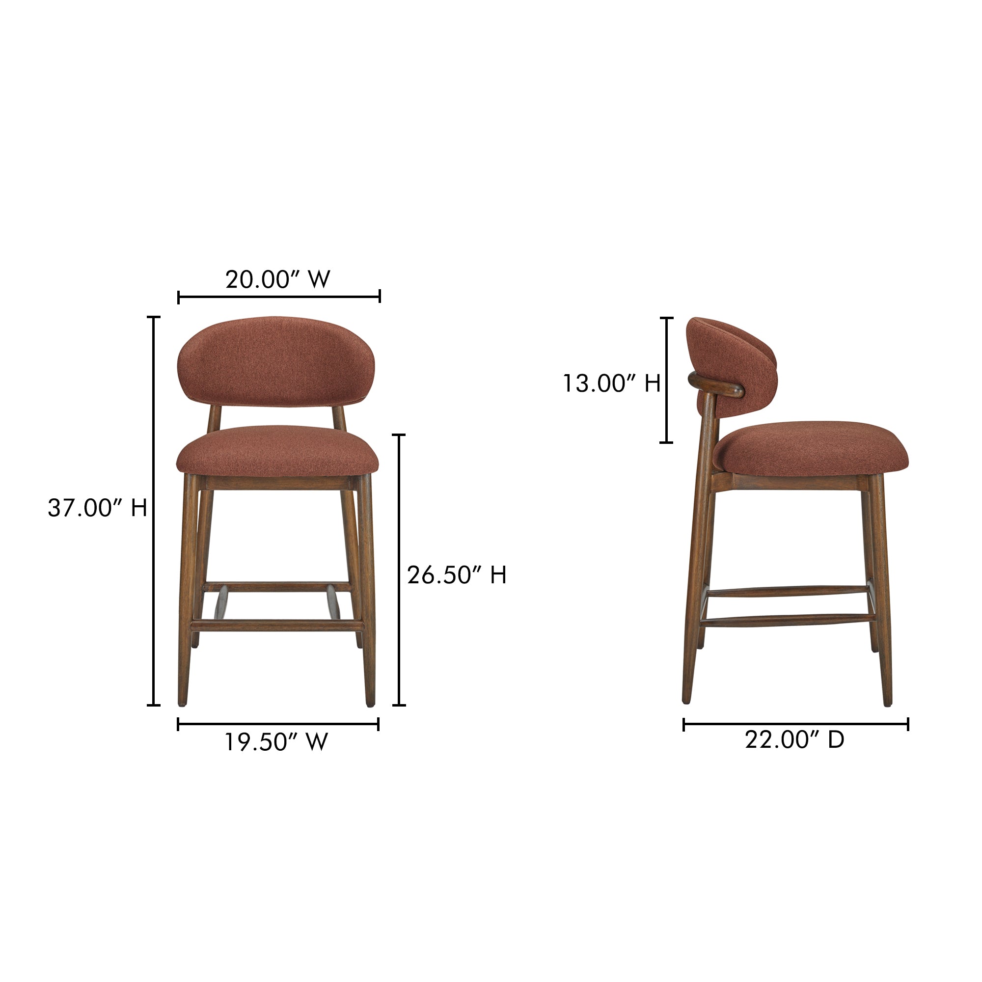 Ellie Counter Stool Rust