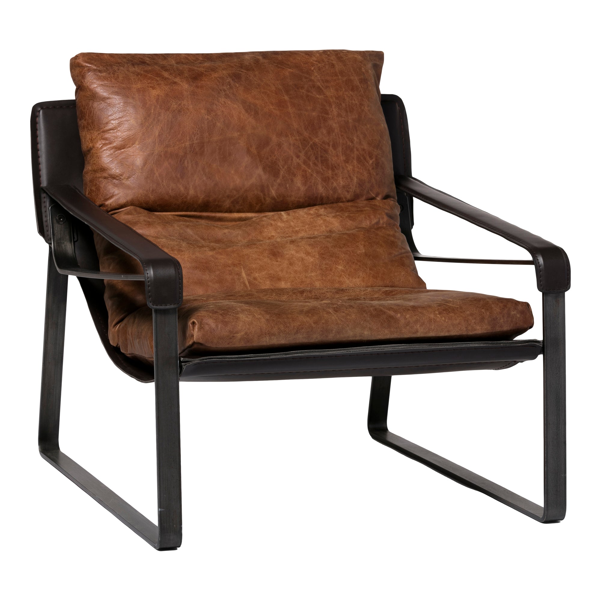 Connor Club Chair Open Road Brown Leather