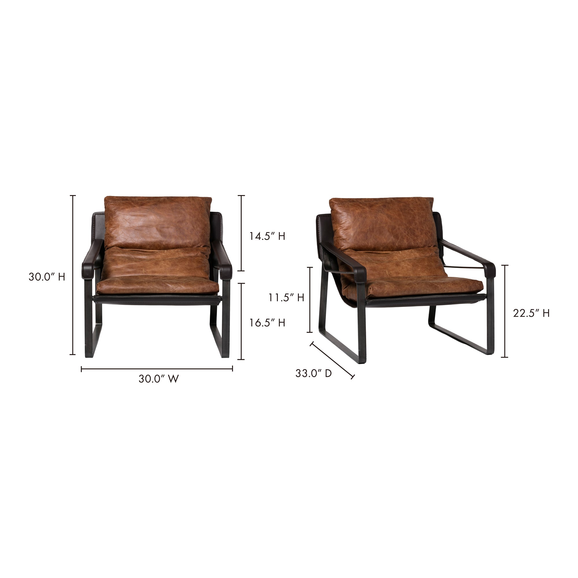 Connor Club Chair Open Road Brown Leather