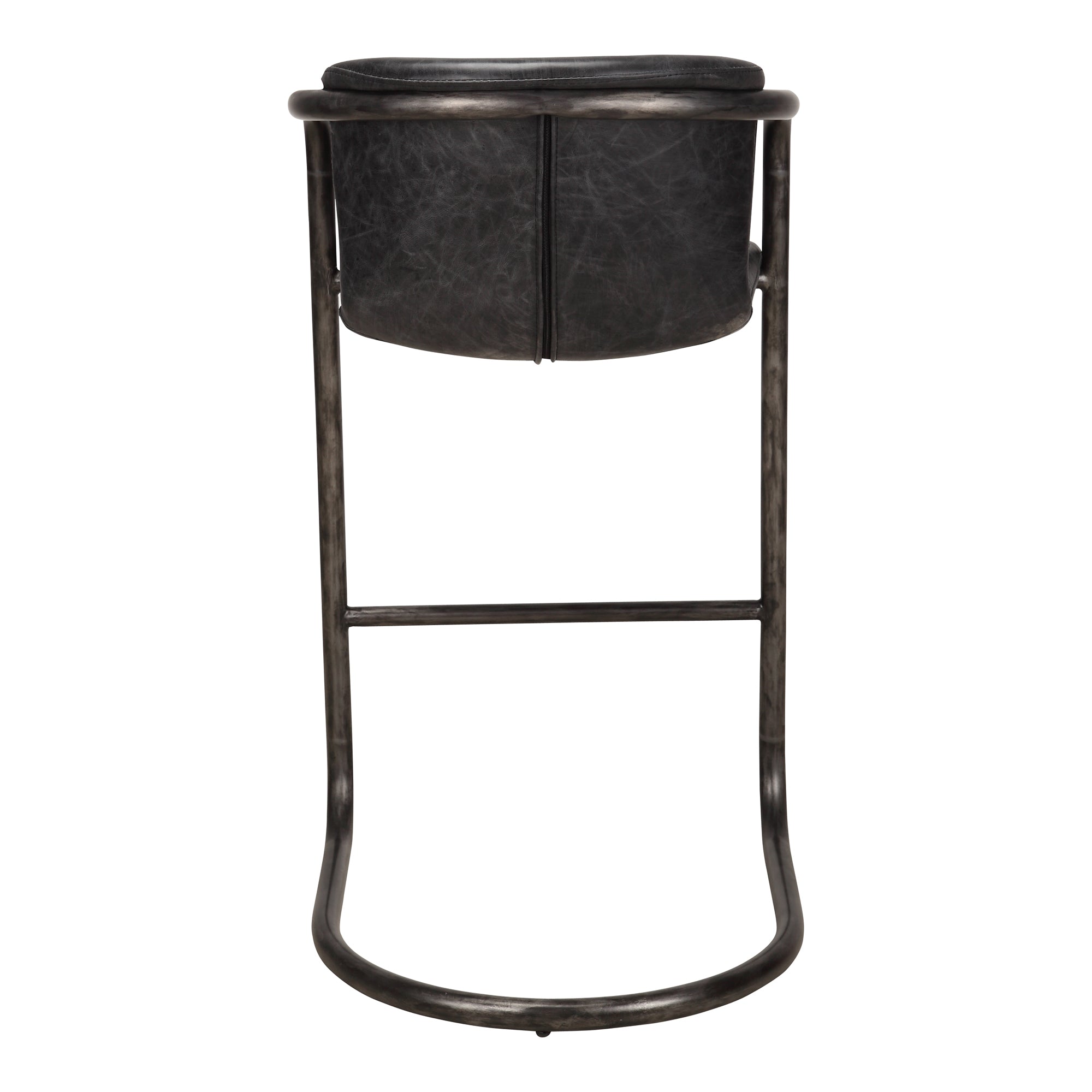 Freeman Barstool Onyx Black Leather - Set Of Two