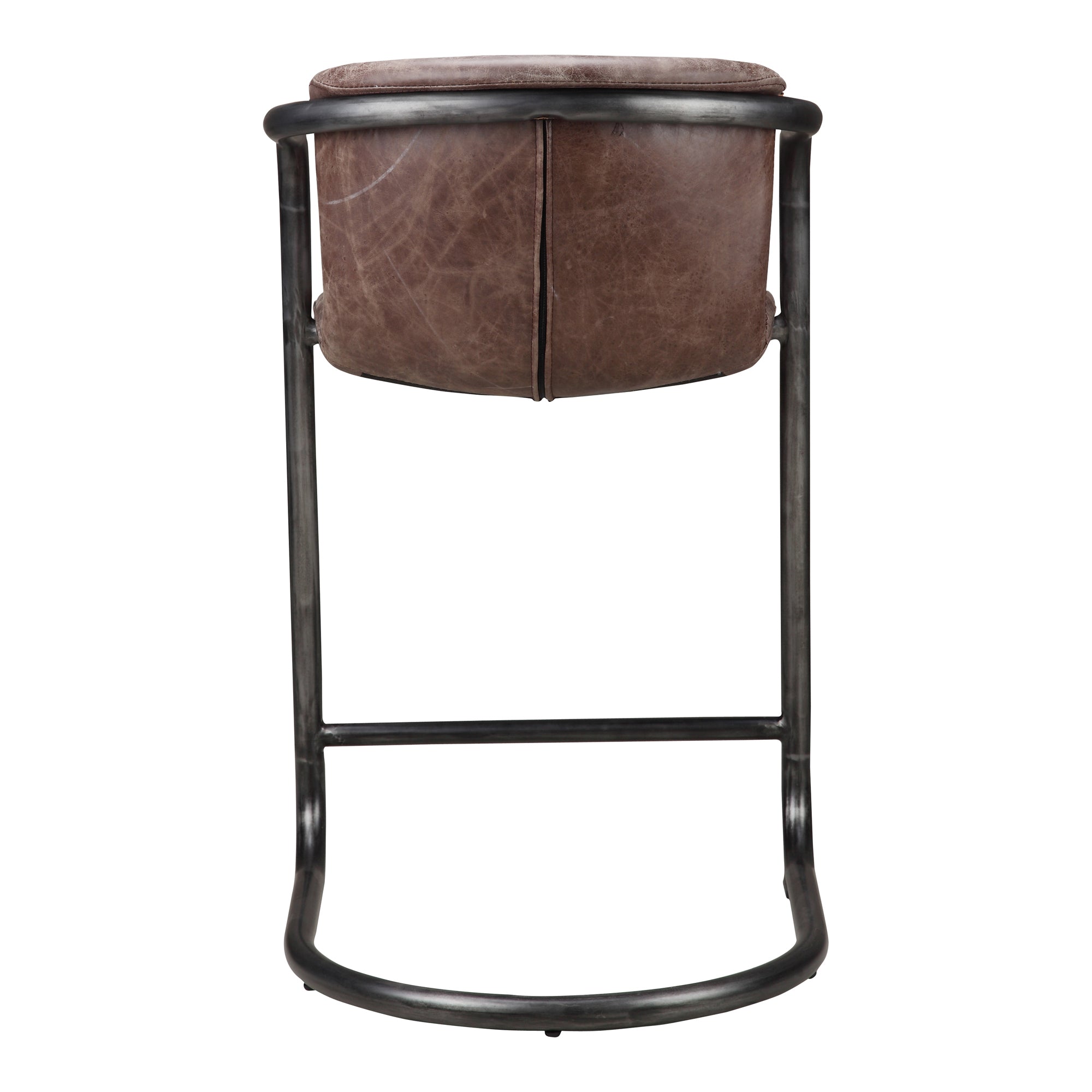 Freeman Counter Stool Grazed Brown Leather - Set Of Two