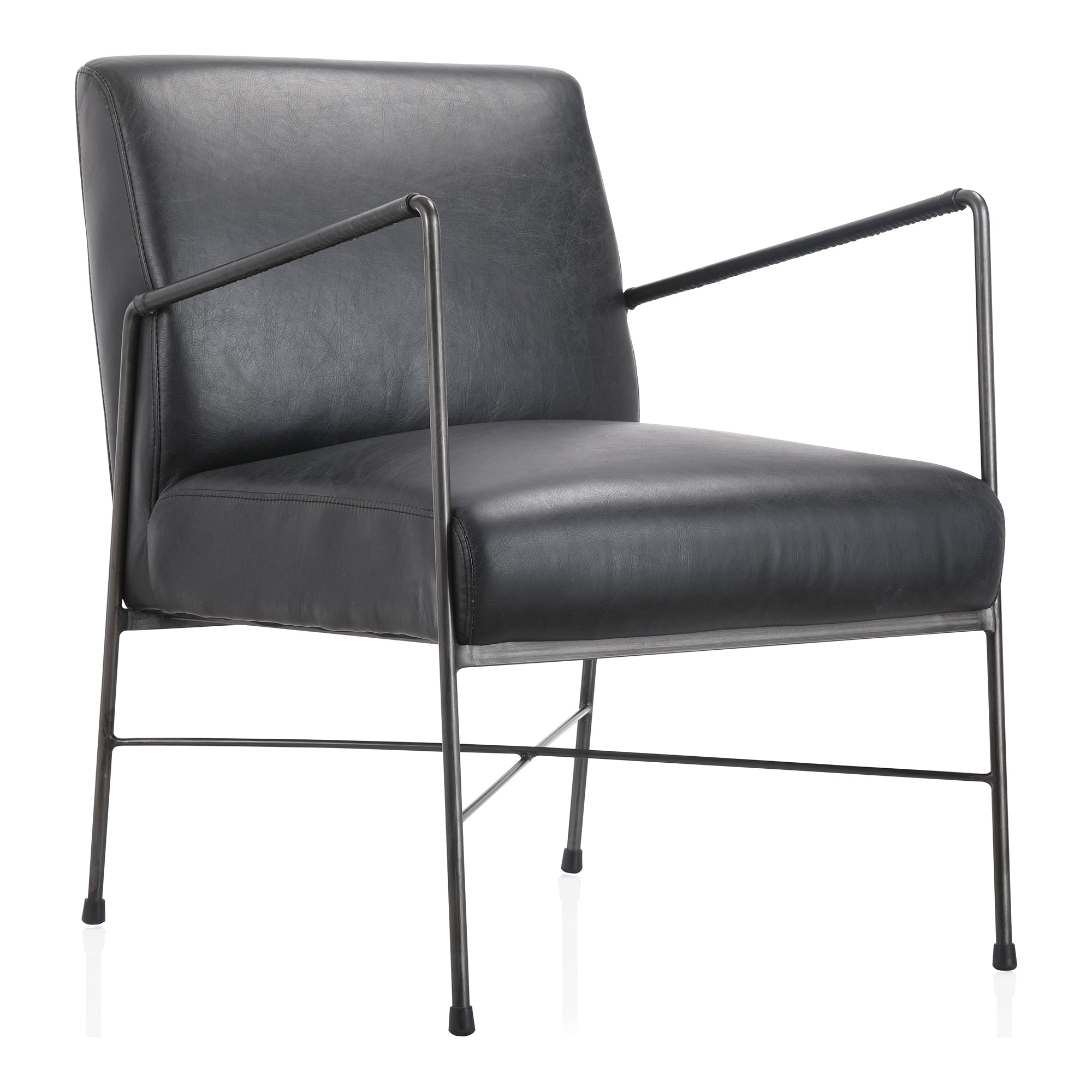 Dagwood Leather Armchair Black