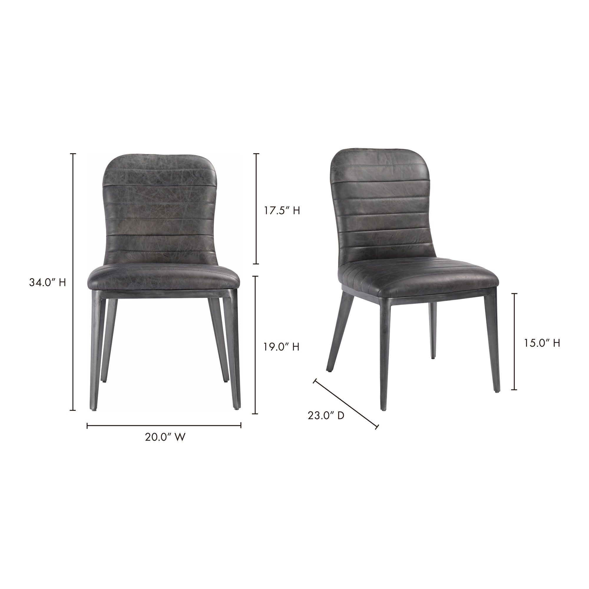 Shelton Dining Chair Nimbus Black Leather-Set Of Two