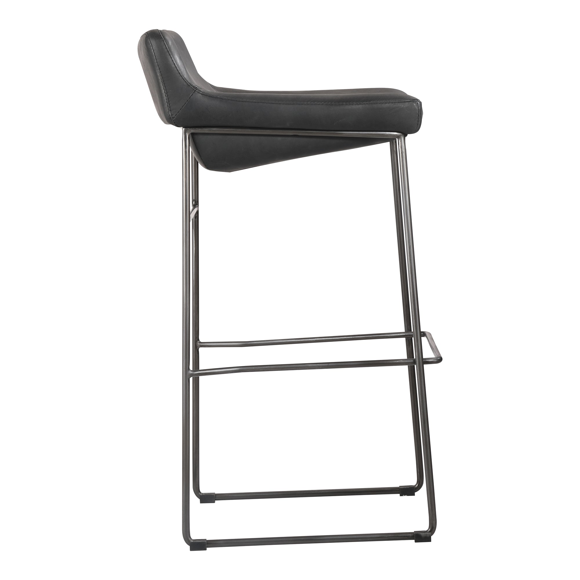 Starlet Barstool Onyx Black Leather - Set Of Two