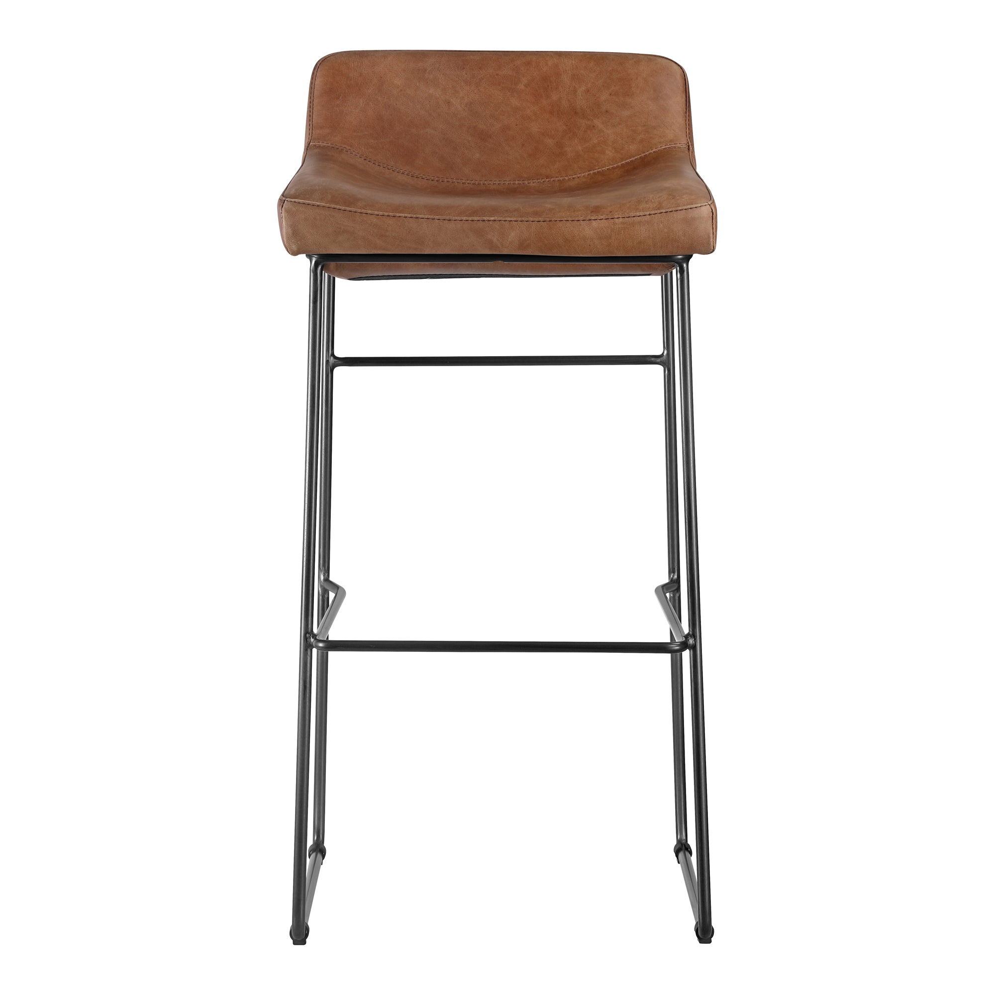 Starlet Barstool Open Road Brown Leather - Set Of Two