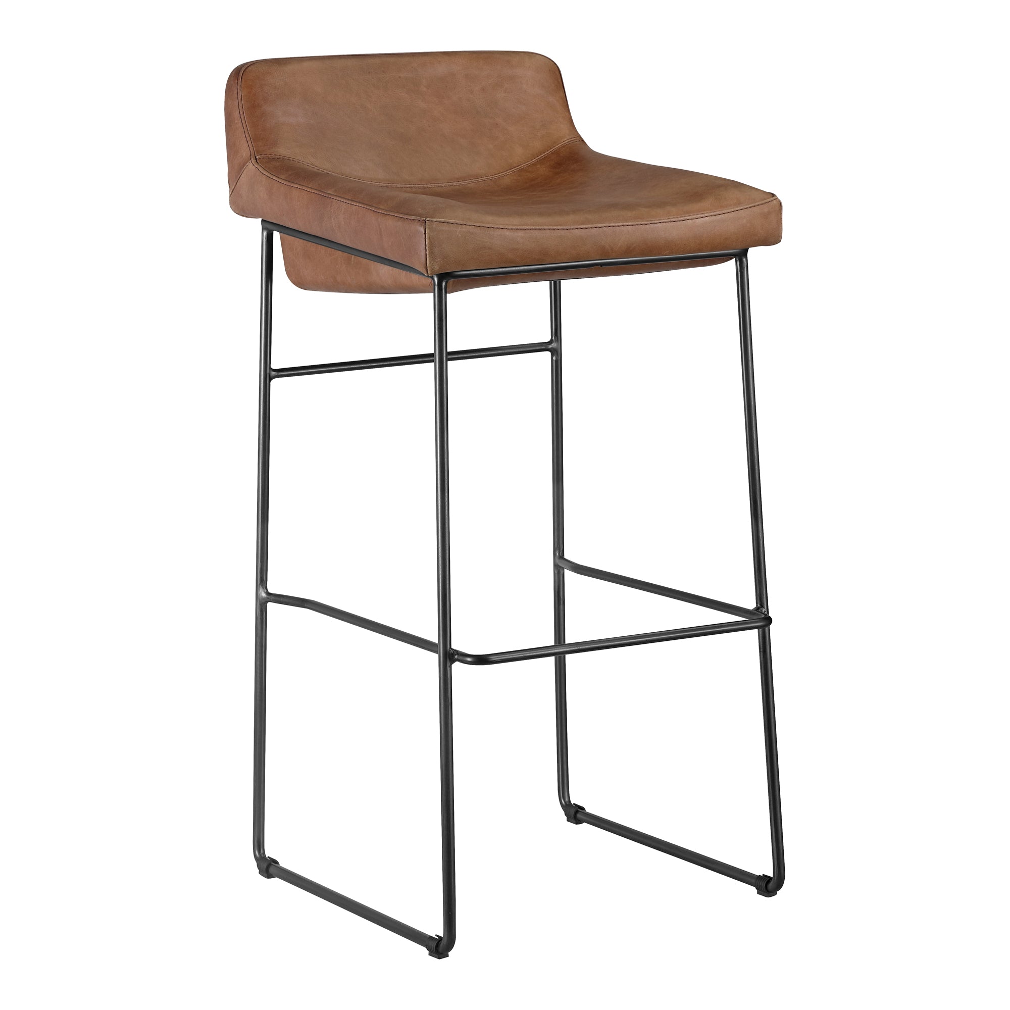 Starlet Barstool Open Road Brown Leather - Set Of Two