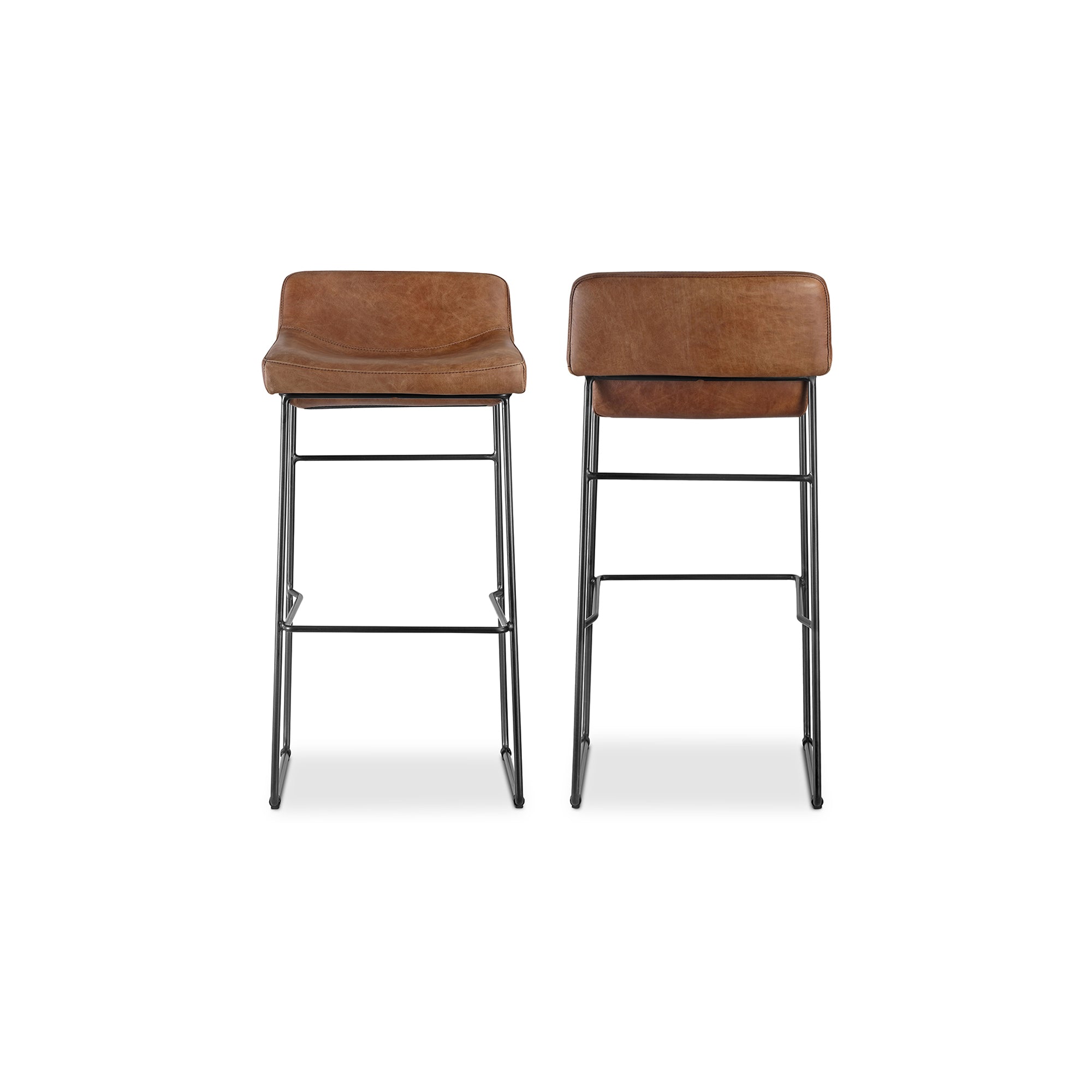 Starlet Barstool Open Road Brown Leather - Set Of Two