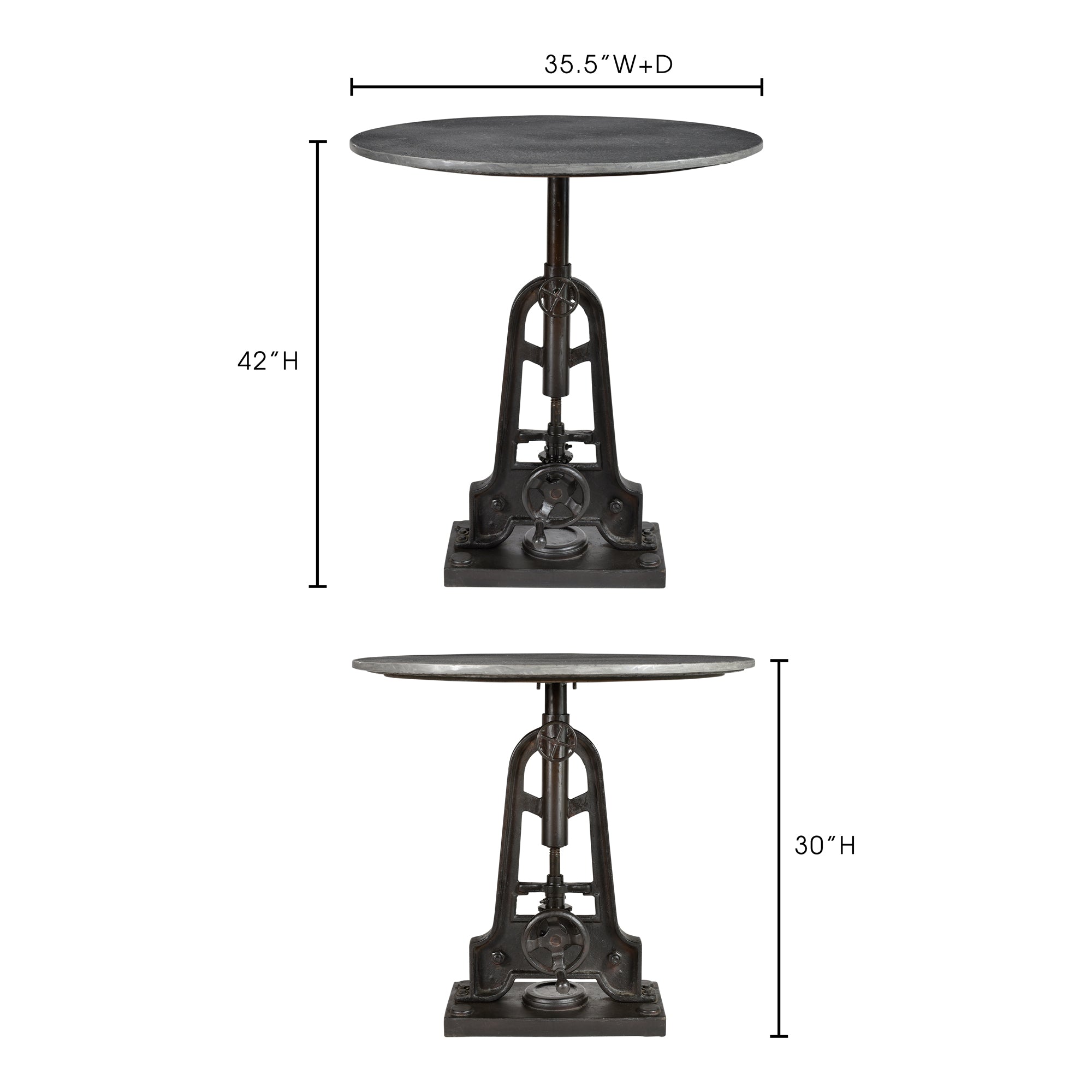 Delaware Adjustable Cafe Table Black