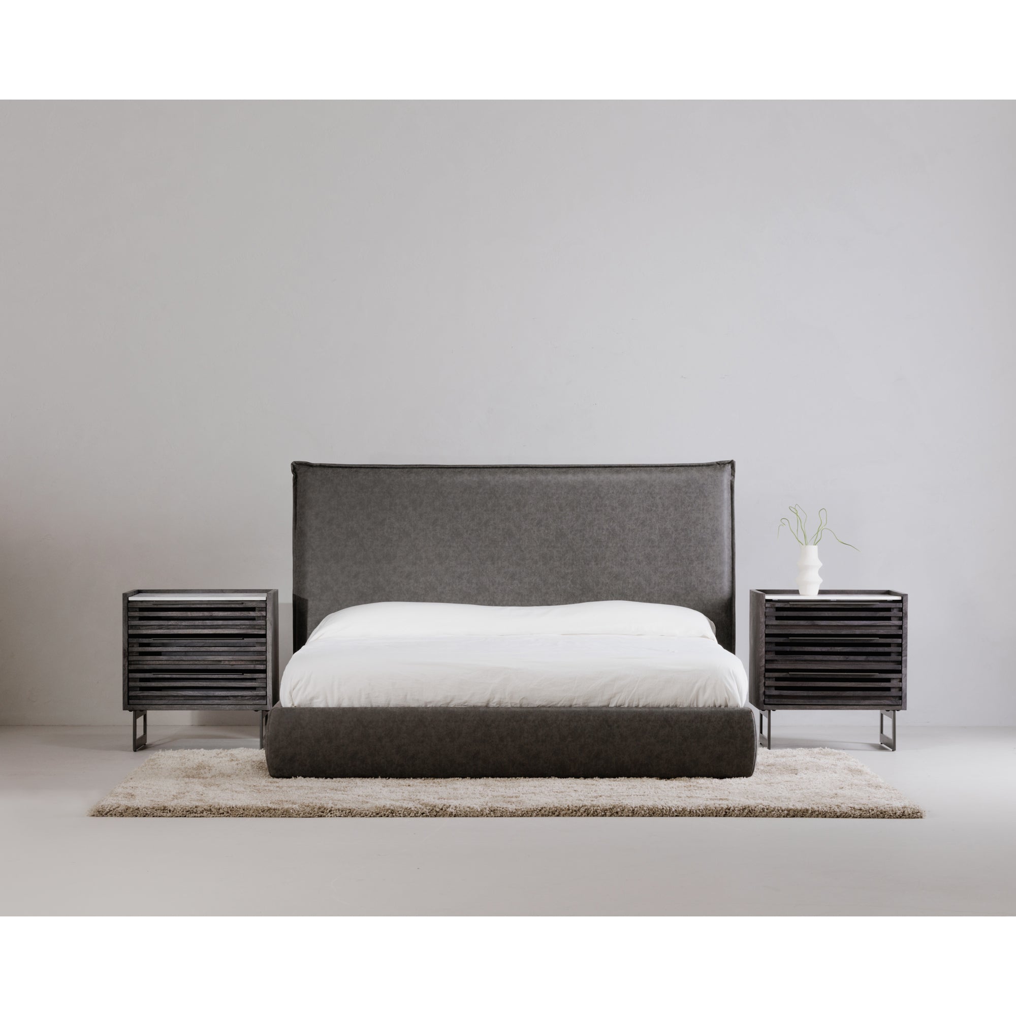 Luzon King Bed Slate Vegan Leather