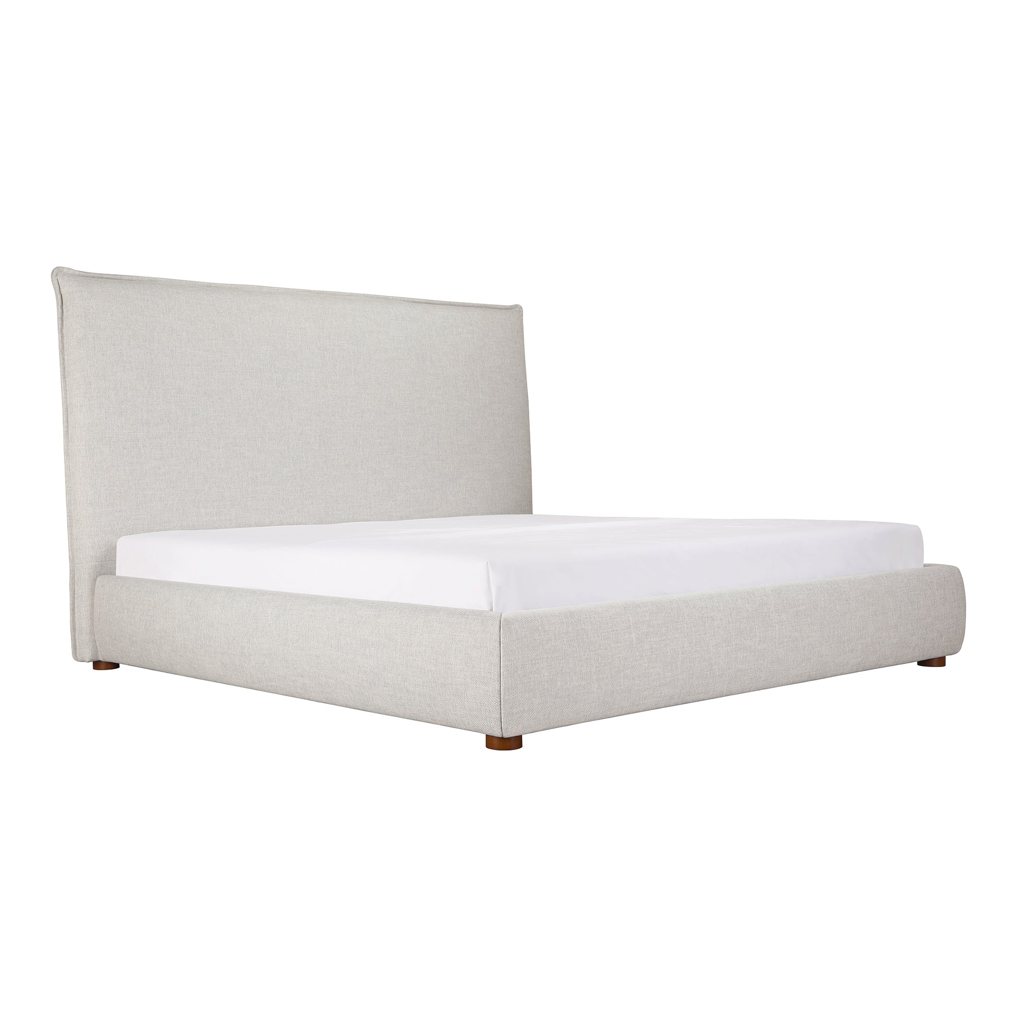 Luzon King Bed Tall Headboard Light Grey