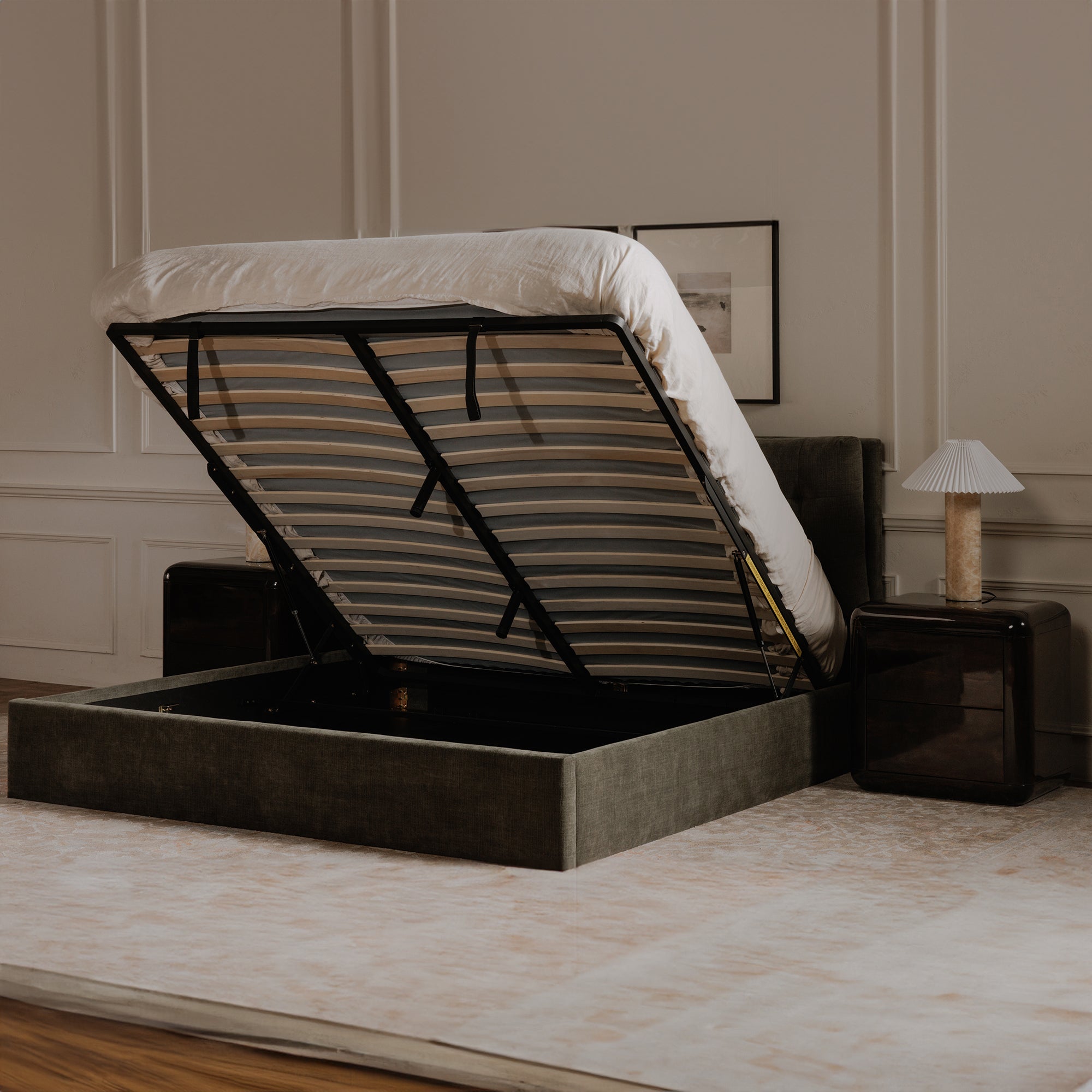 Sebastion Queen Storage Bed Green