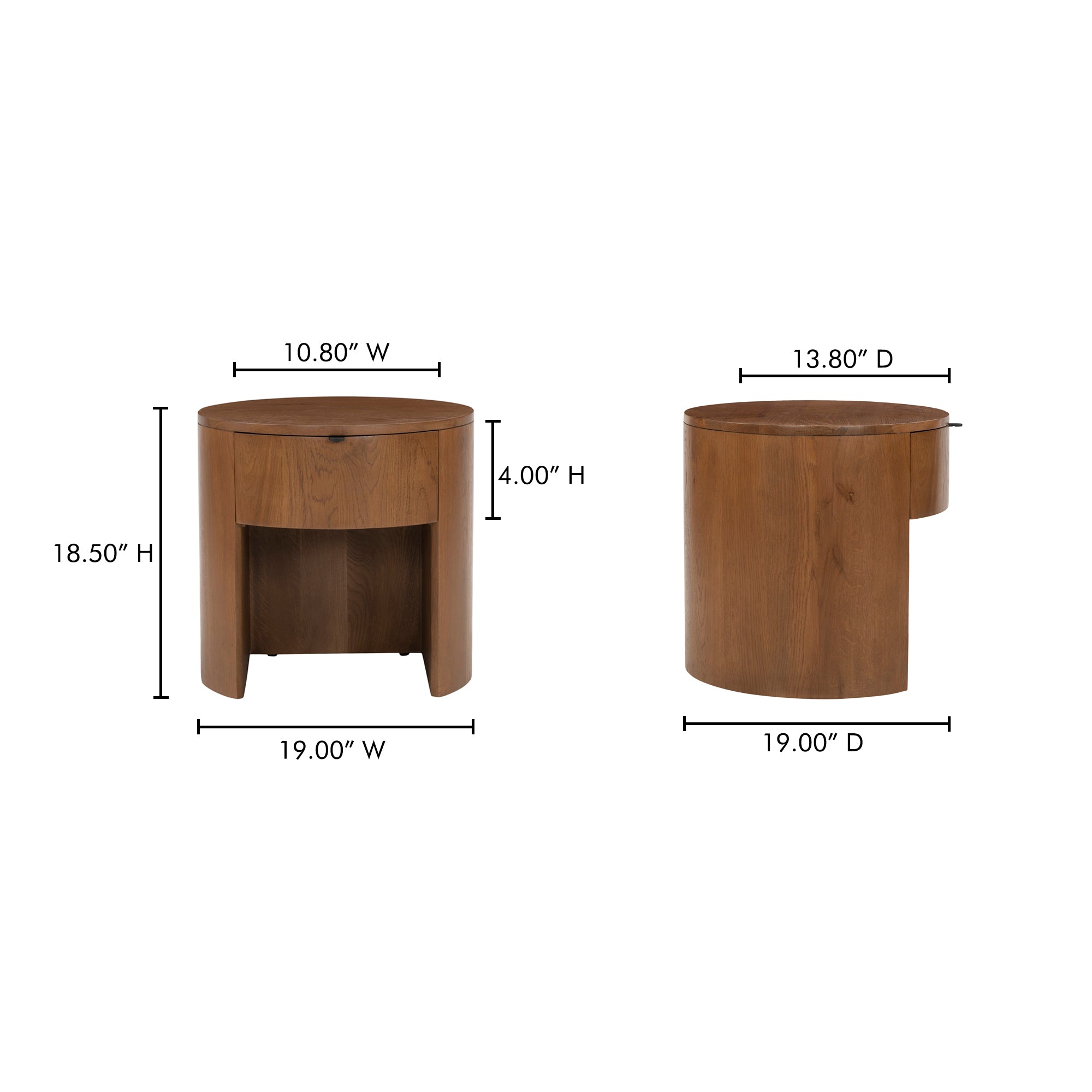 Theo One Drawer Nightstand Brown